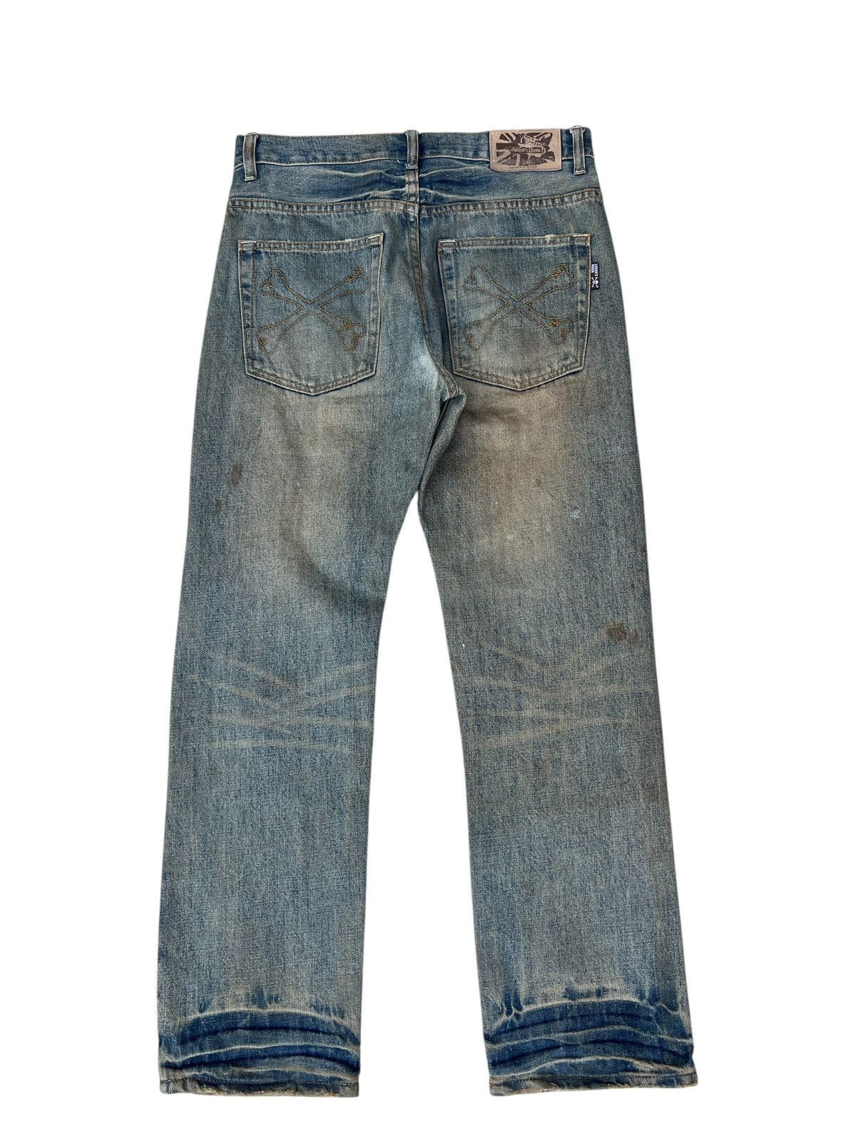 Super Lovers Vintage Super Lovers Japan Distress Dirty Mud Denim Jeans Size US 31 - 14 Thumbnail