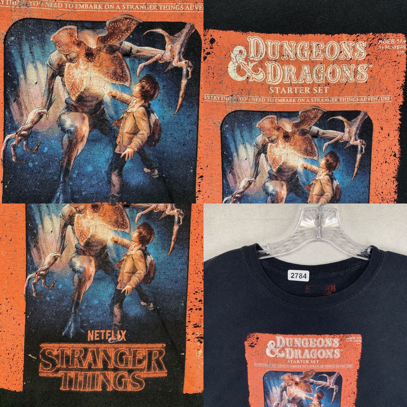 Vintage Vintage Stranger Things T-Shirt Dungeons & Dragons Demogorgon Graphic Unisex Adult Large Black Size US L / EU 52-54 / 3 - 8 Thumbnail