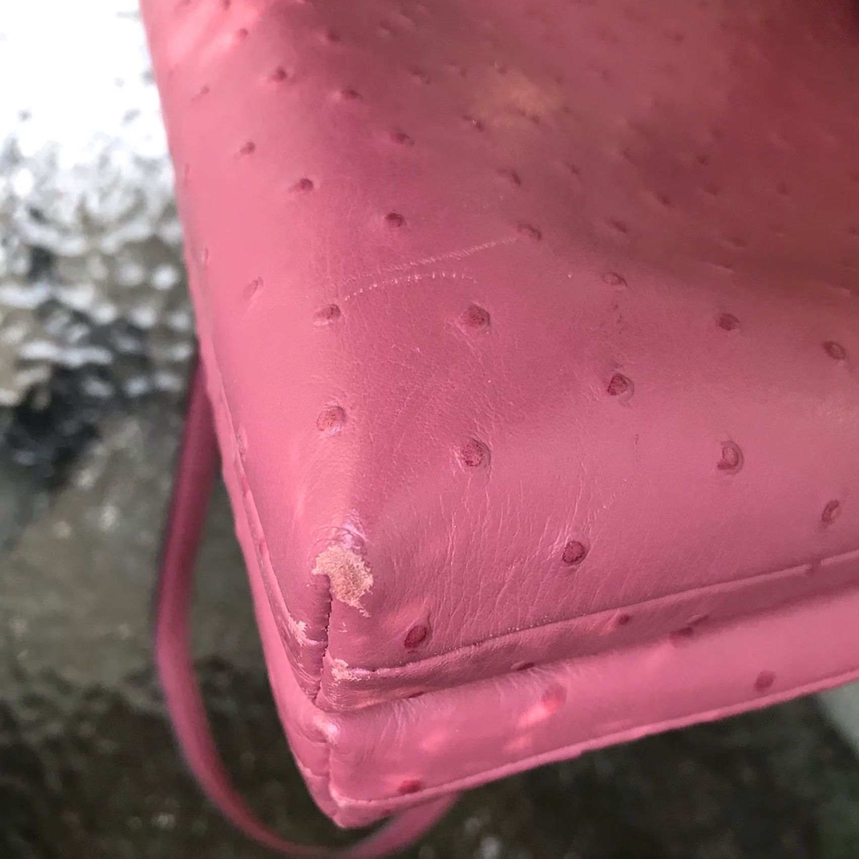 Coach Coach Mia Ostrich Embossed Leather Zip Crossbody Shoulder Bag Womens Medium Pink with Dust Bag Size ONE SIZE - 7 Thumbnail