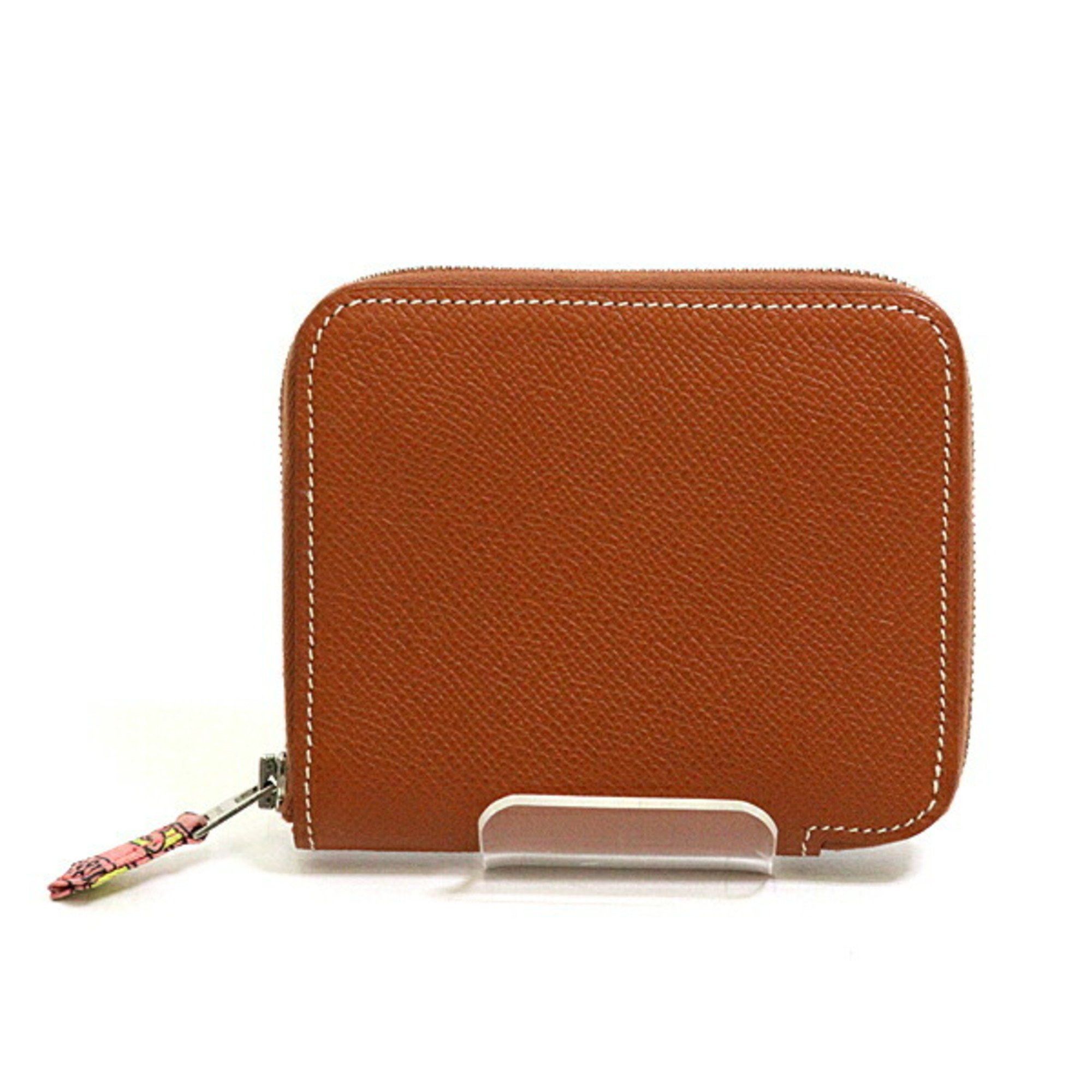 Hermes Azap Compact Silk In Coin Purse Gold R Stamp