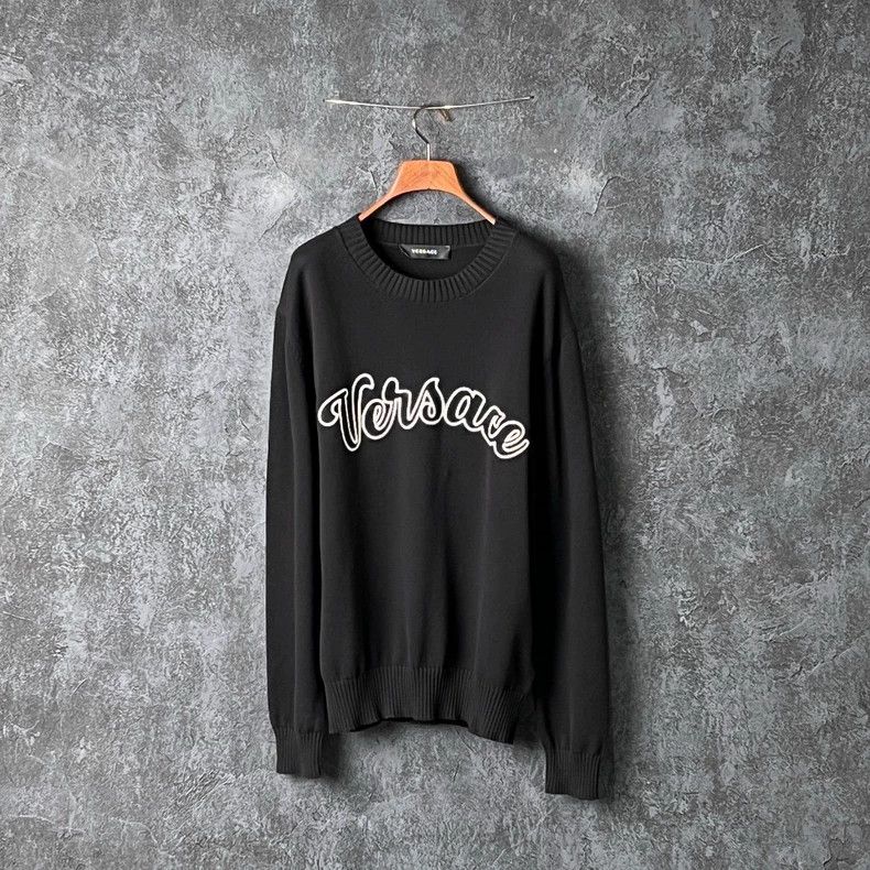 Versace Versace Letter-embroidered cotton sweater Size US S / EU 44-46 / 1 - 1 Thumbnail