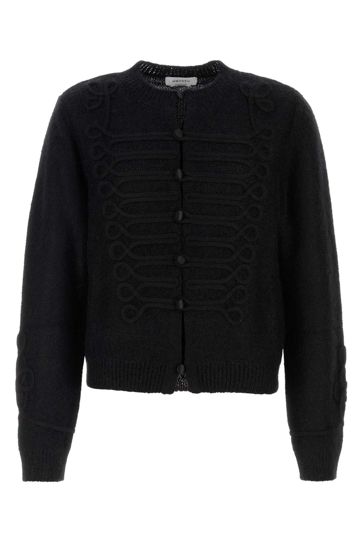 Alexander McQueen Black Viscose Blend Cardigan Size US L / EU 52-54 / 3 - 1 Thumbnail