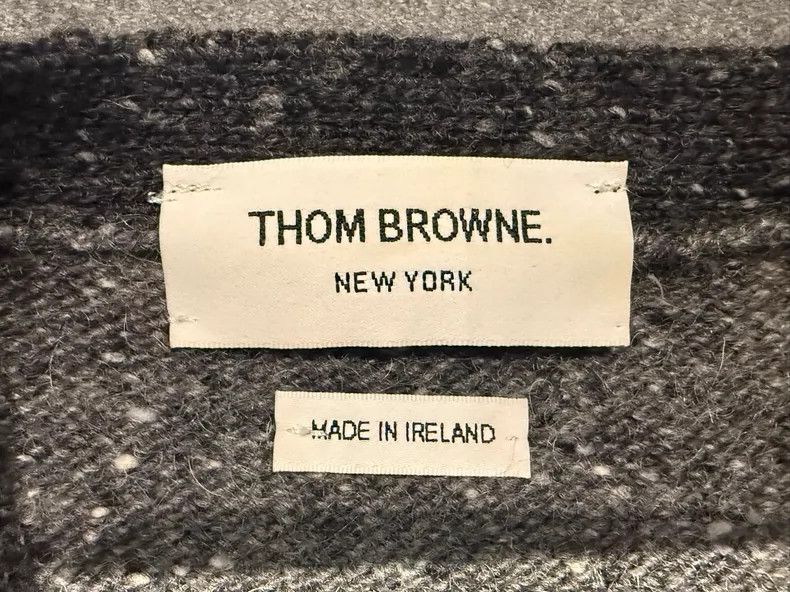 Thom Browne Thom browne Black and gray four-bar wool cardigan jacket 25 Size US L / EU 52-54 / 3 - 4 Thumbnail