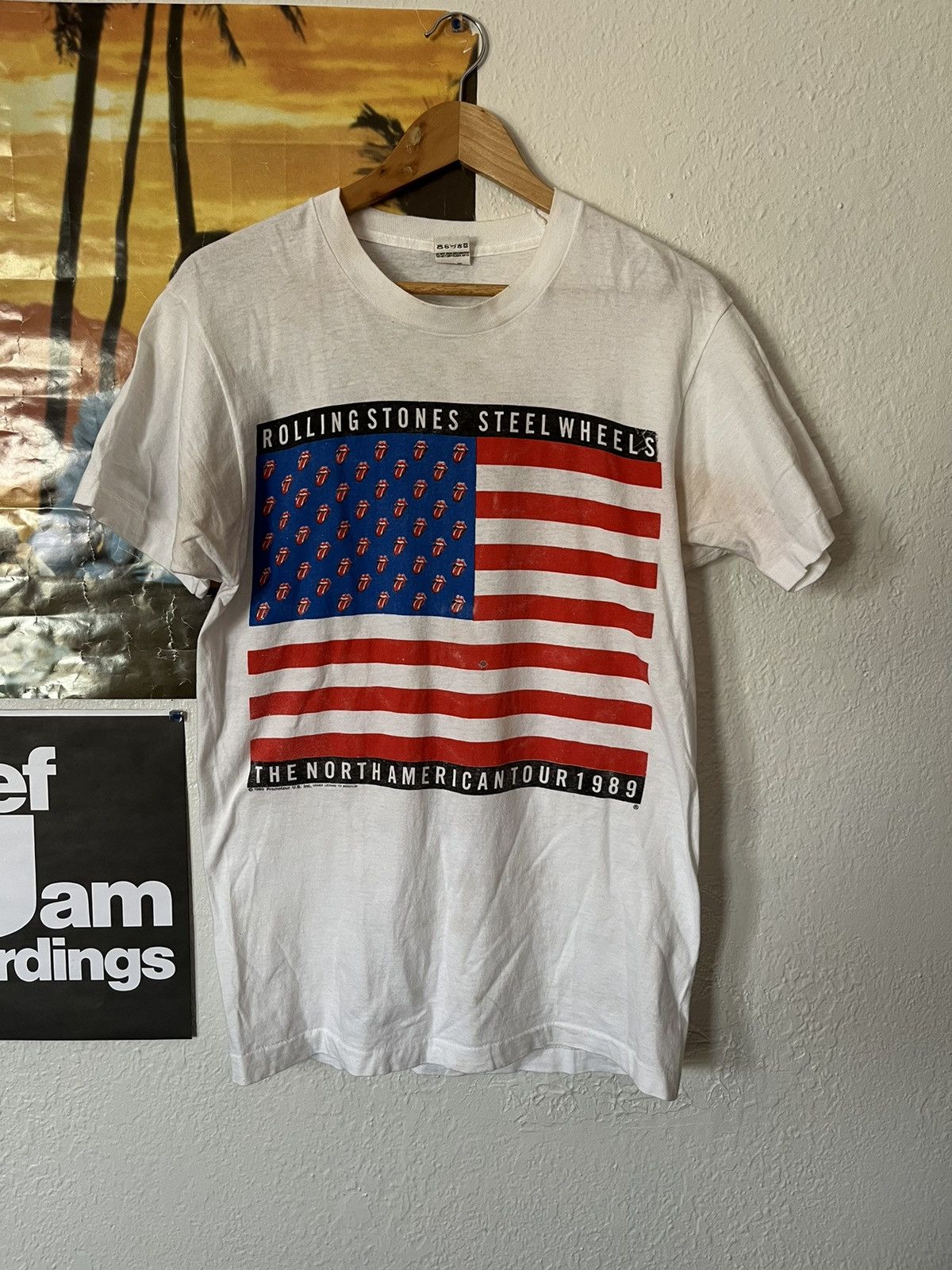 image of Vintage 89 Rolling Stones North American Tour in White, Men's (Size Large)