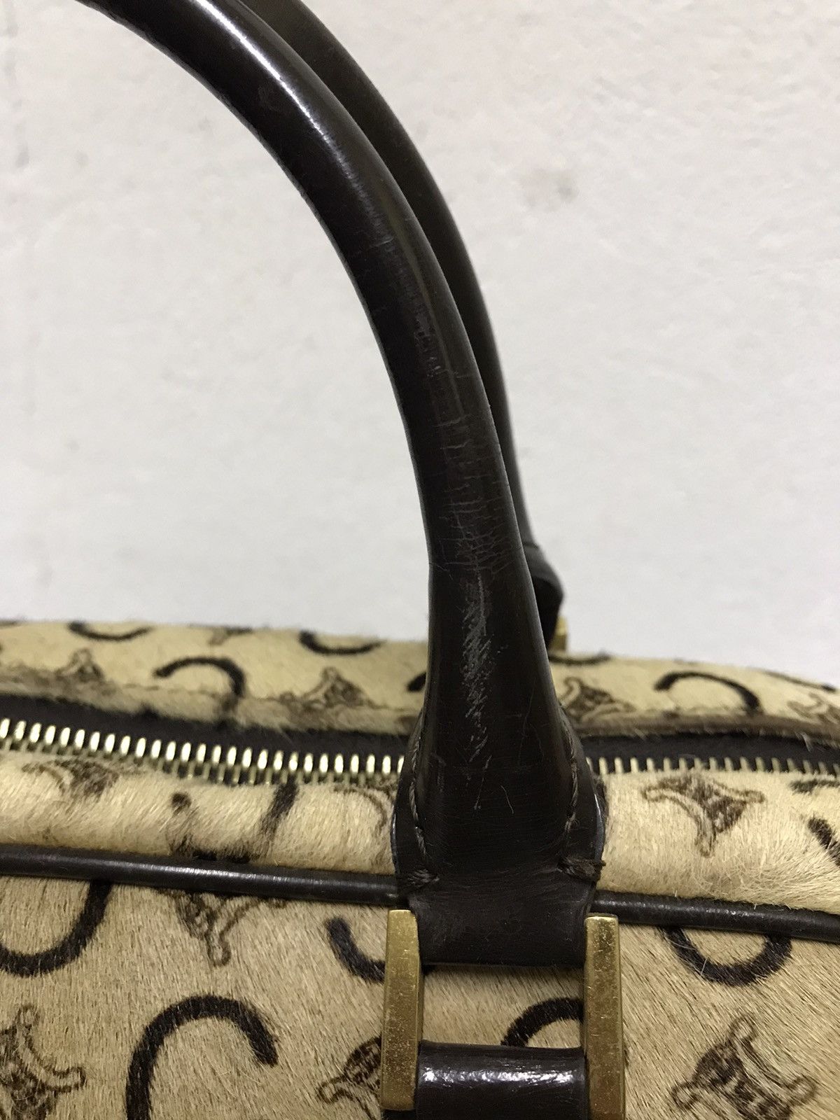 Celine × Vintage VINTAGE CELINE Bowling Bag In Printed Goatskin Brown Size ONE SIZE - 17 Thumbnail