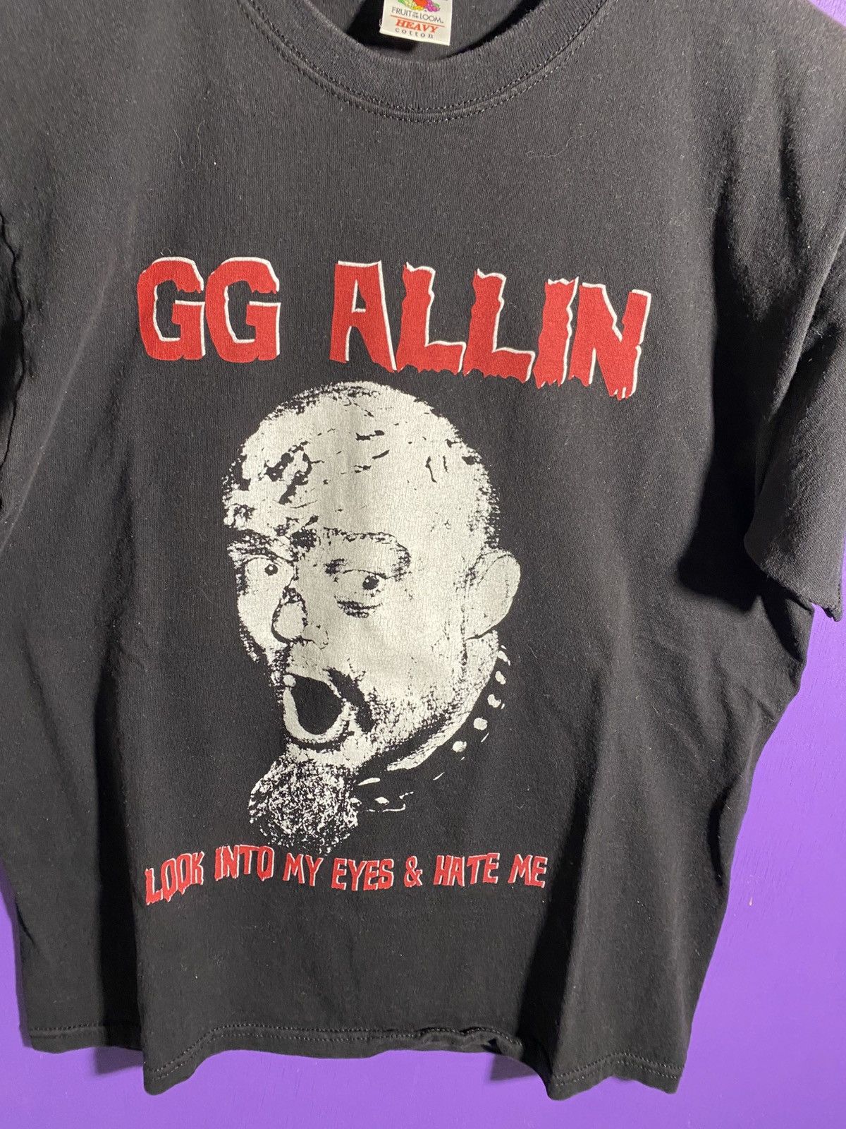 Vintage 00s GG Allin look in my eyes and hate me t-shirt, image size:1200x1600