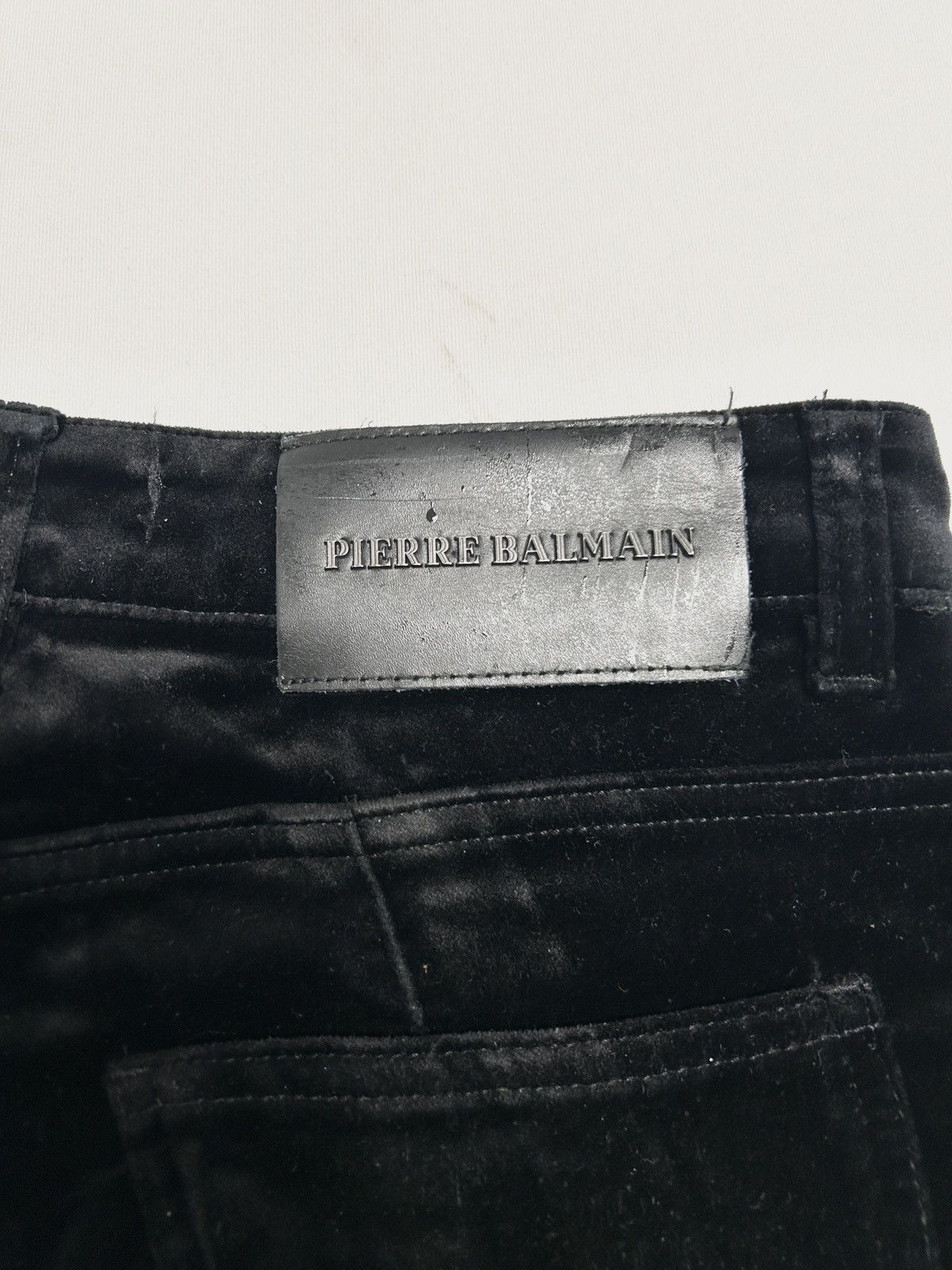 Balmain FW2011 Crushed Velvet Biker Pants Size US 27 - 9 Thumbnail
