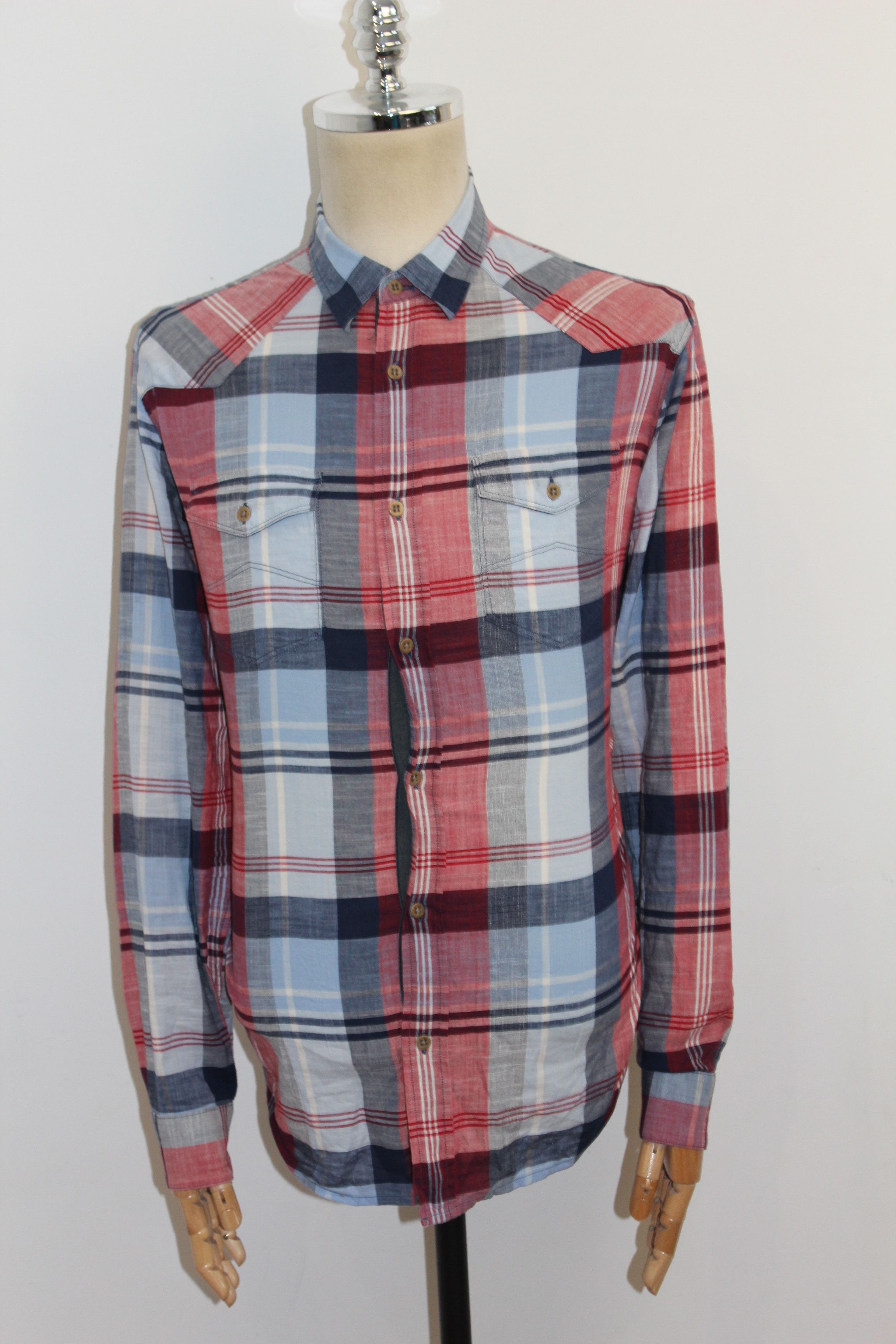 Armani Mens Armani Jeans Long Sleeve Check Shirt Size US L / EU 52-54 / 3 - 3 Thumbnail