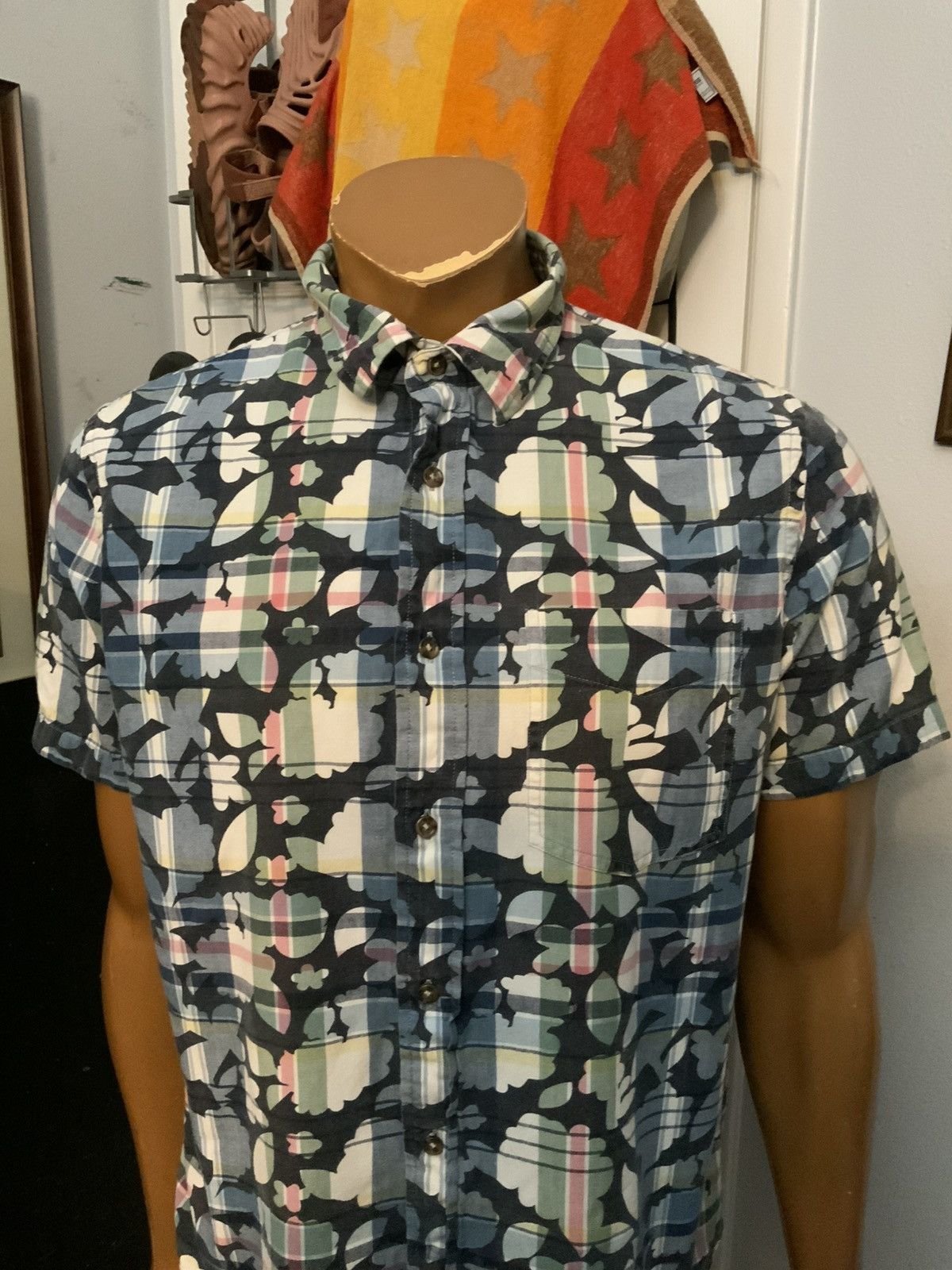 Jack Spade Jack Spade New York Plaid Hawaiian Floral S/S Button Shirt Size US L / EU 52-54 / 3 - 7 Thumbnail