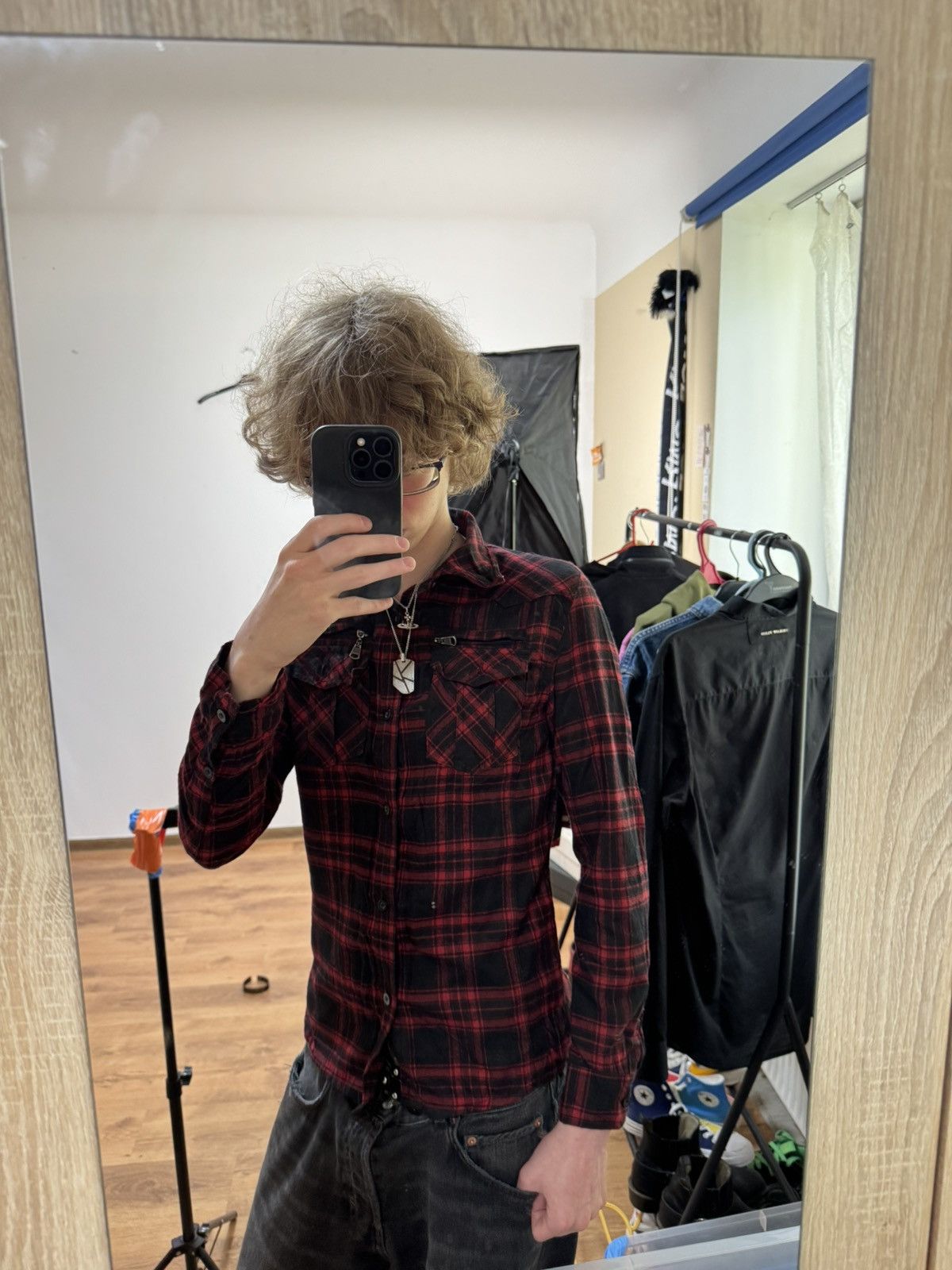In The Attic In The Attic Flannel punk long sleeve shirt Japanese Size US M / EU 48-50 / 2 - 16 Thumbnail