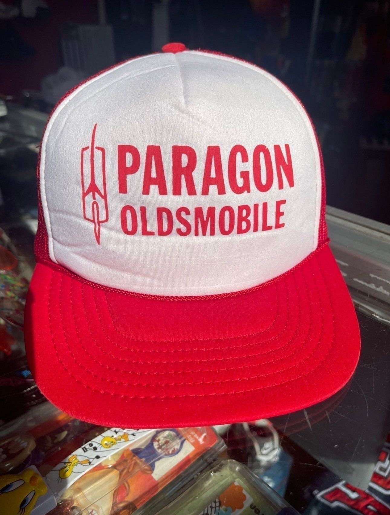 Vintage Paragon Oldsmobile Trucker Hat - 80's Vintage Car Logo Size ONE SIZE - 2 Thumbnail