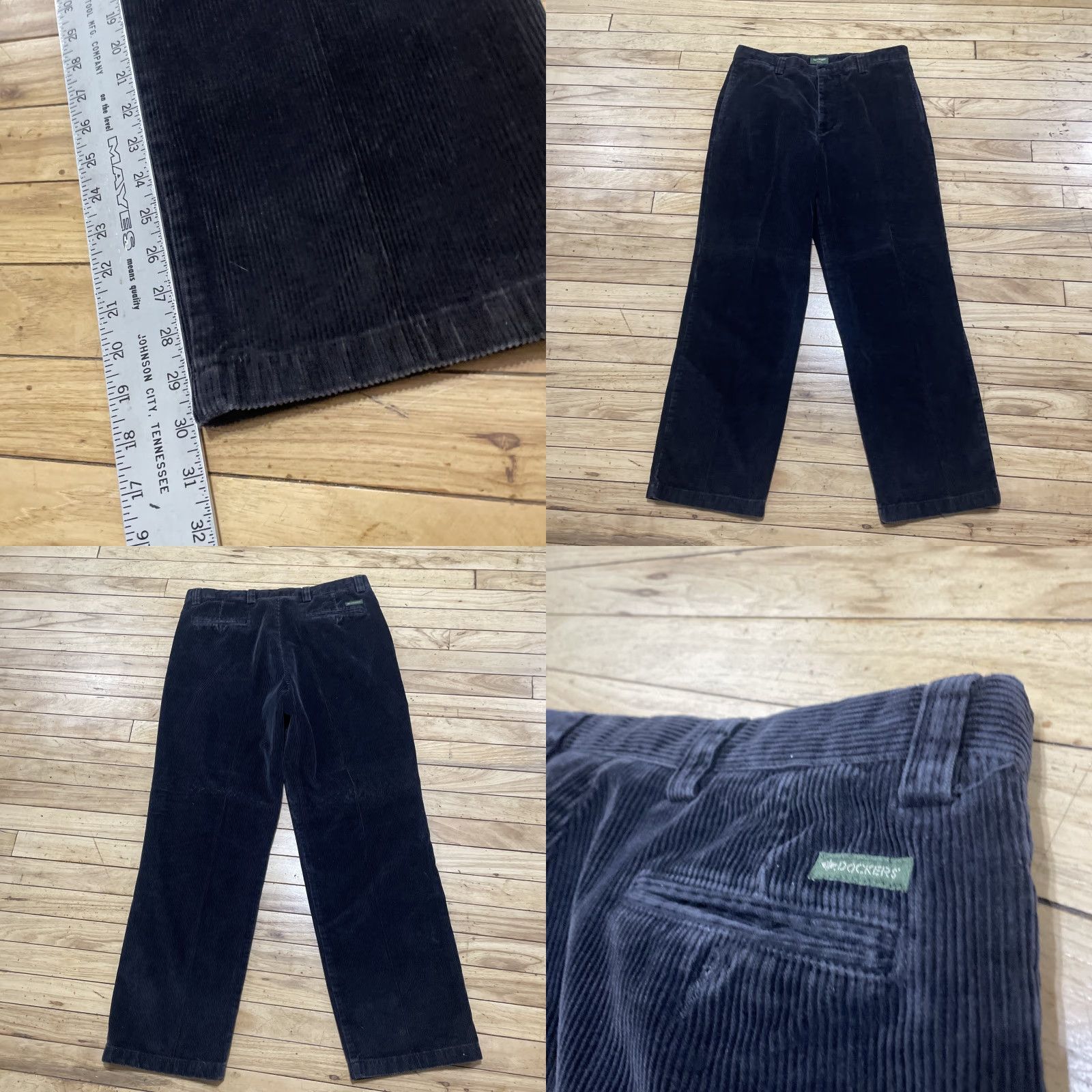 Dockers VINTAGE Dockers Khakis Pants Men 36x32 Corduroy Black 90s Skater Chunky 36 Regular Mens Size US 36 / EU 52 - 9 Thumbnail