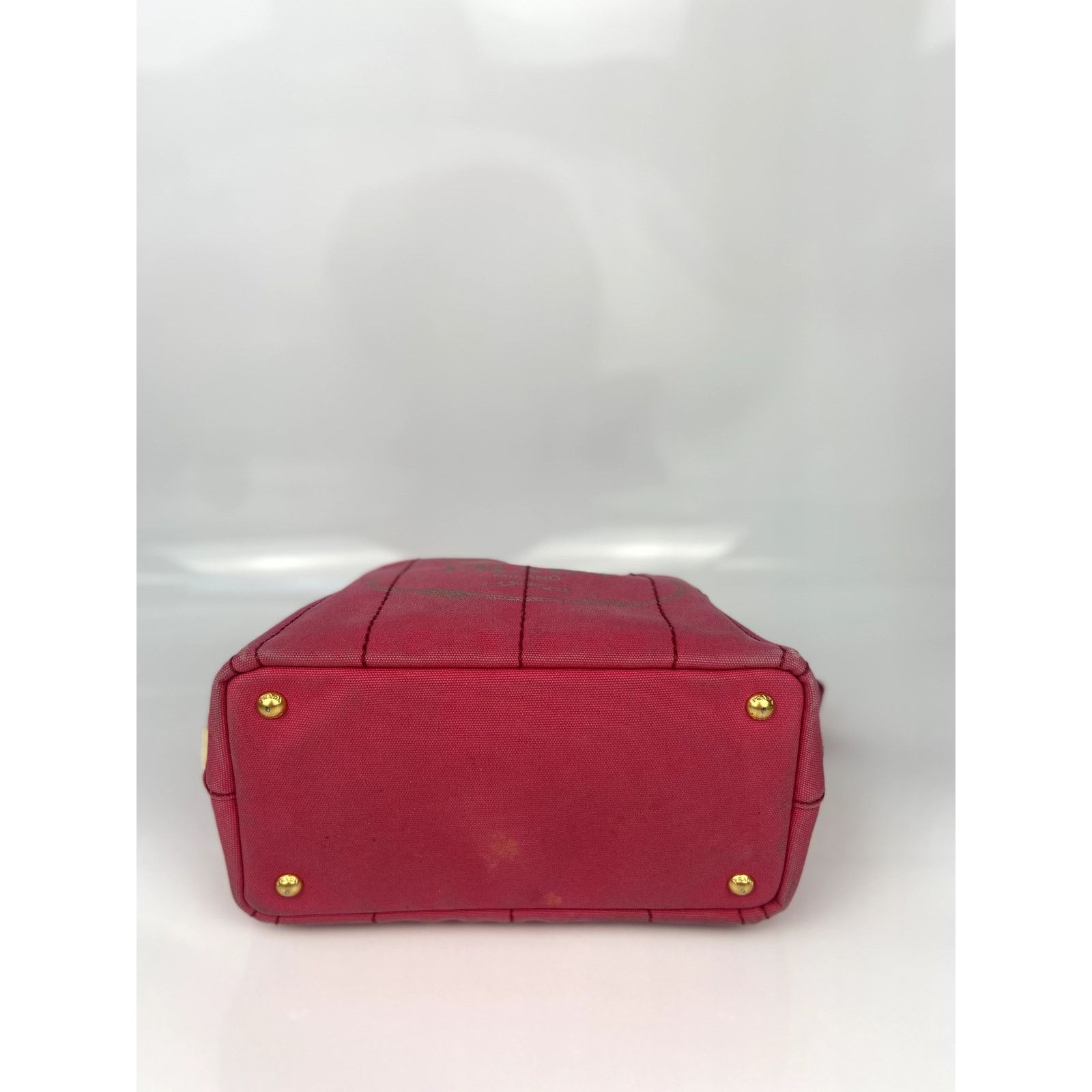 Prada Prada Pink Canapa Canvas Logo Print Tote Size ONE SIZE - 6 Thumbnail