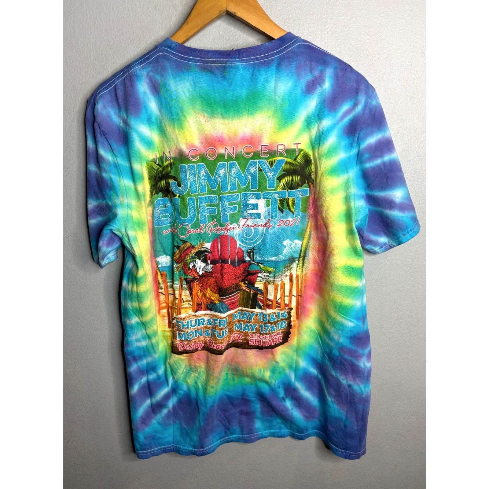 Anvil Jimmy Buffet T Shirt L Short Sleeve Tye Dye Cotton 2021 Tour Tee 5848 Size US L / EU 52-54 / 3 - 4 Thumbnail