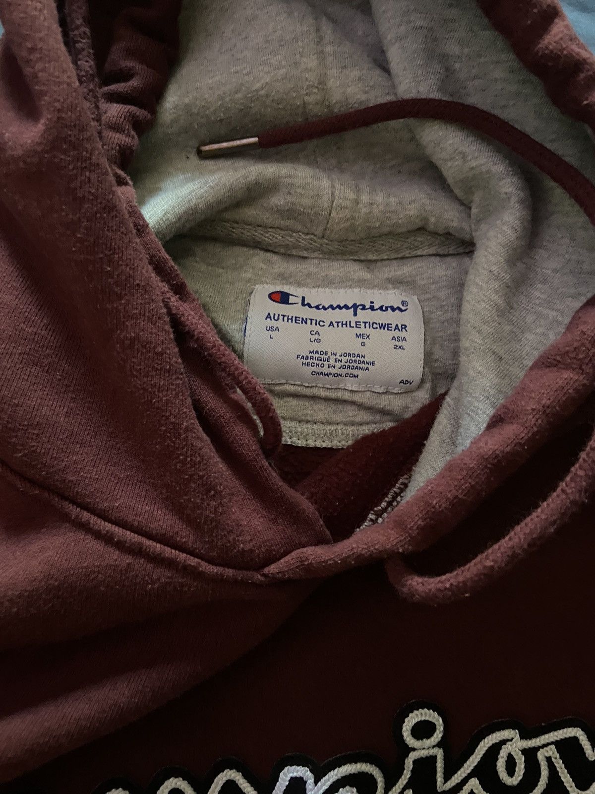Champion × Vintage Champion Burgundy Hoodie Size US L / EU 52-54 / 3 - 3 Thumbnail