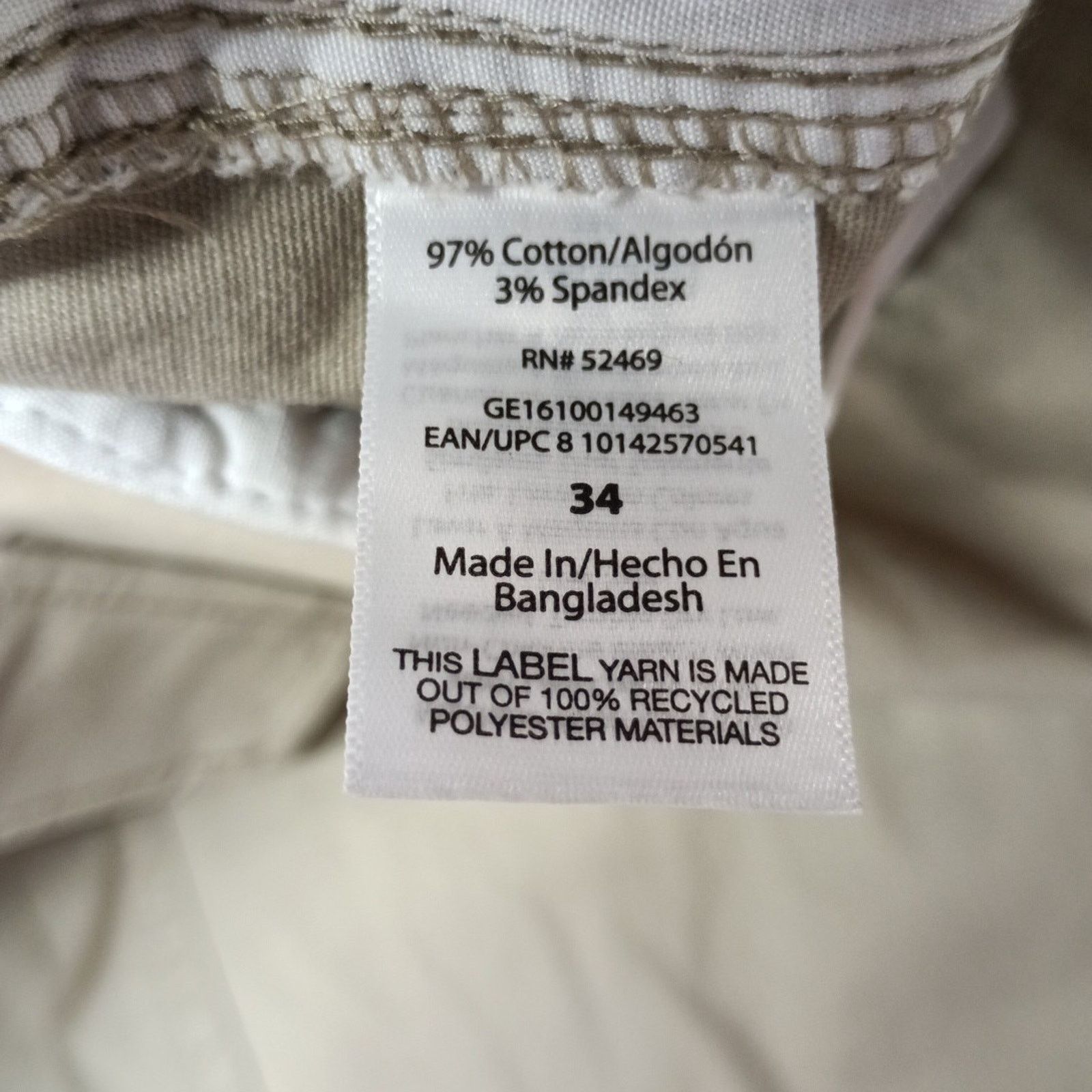 George George Cargo Shorts Mens Size 34 Beige Flat Front 10" Inseam Size US 34 / EU 50 - 3 Thumbnail