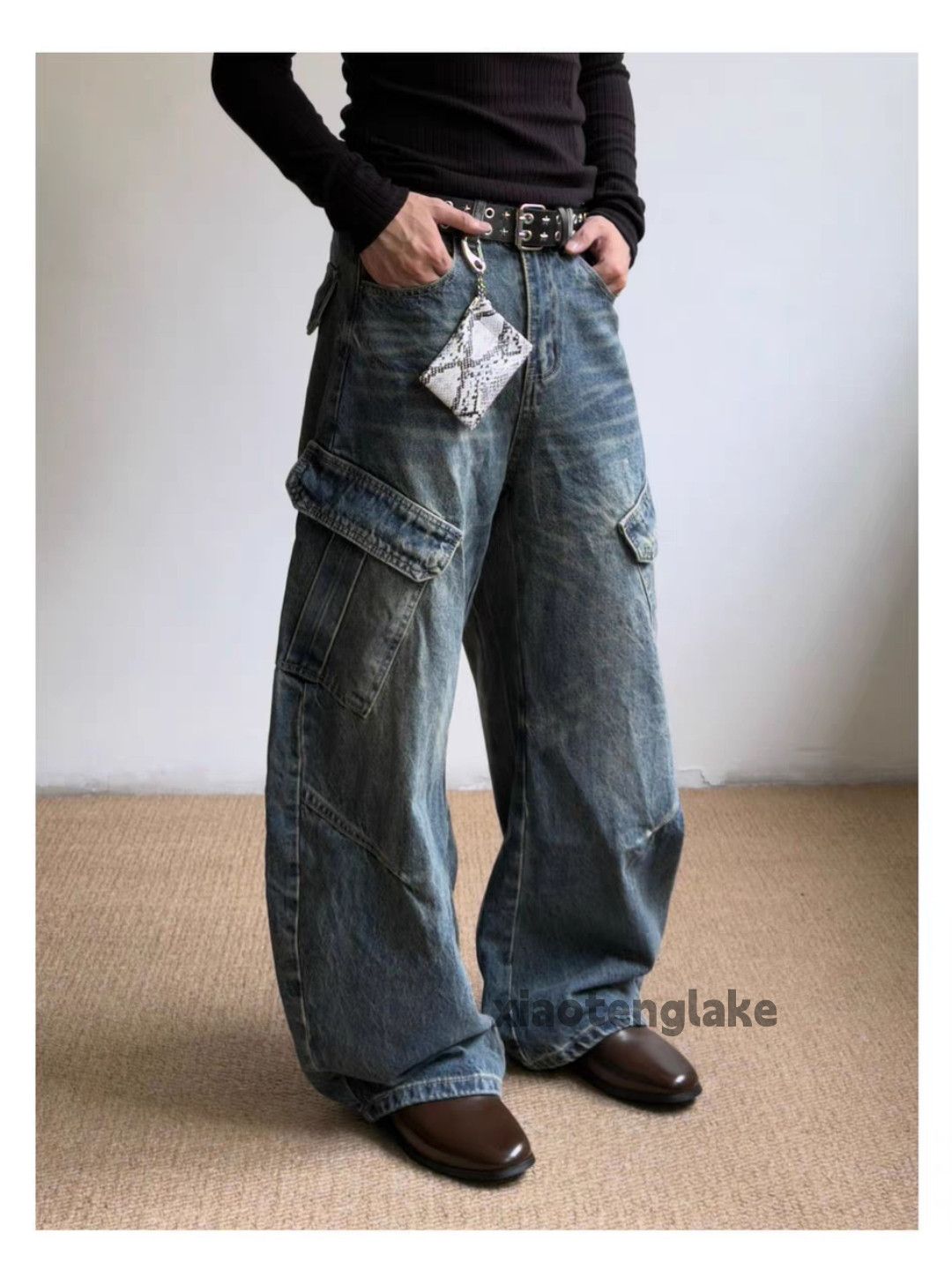 Jean zx vintage loose baggy hiphop cargo flared jeans Size US 32 / EU 48 - 3 Thumbnail