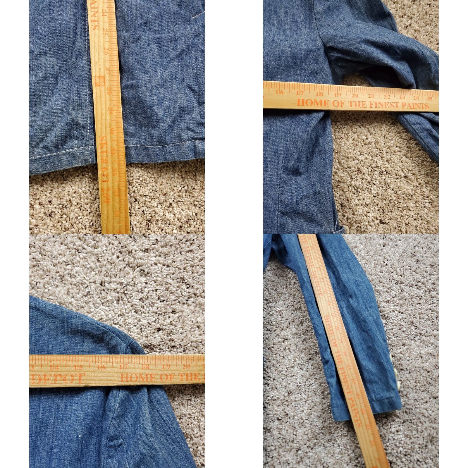 Sears VINTAGE Sears Denim Blazer Mens 36 Blue 2 Button Casual Western Workwear 70s Rockabilly Jacket Regular Length Size 36R - 9 Thumbnail