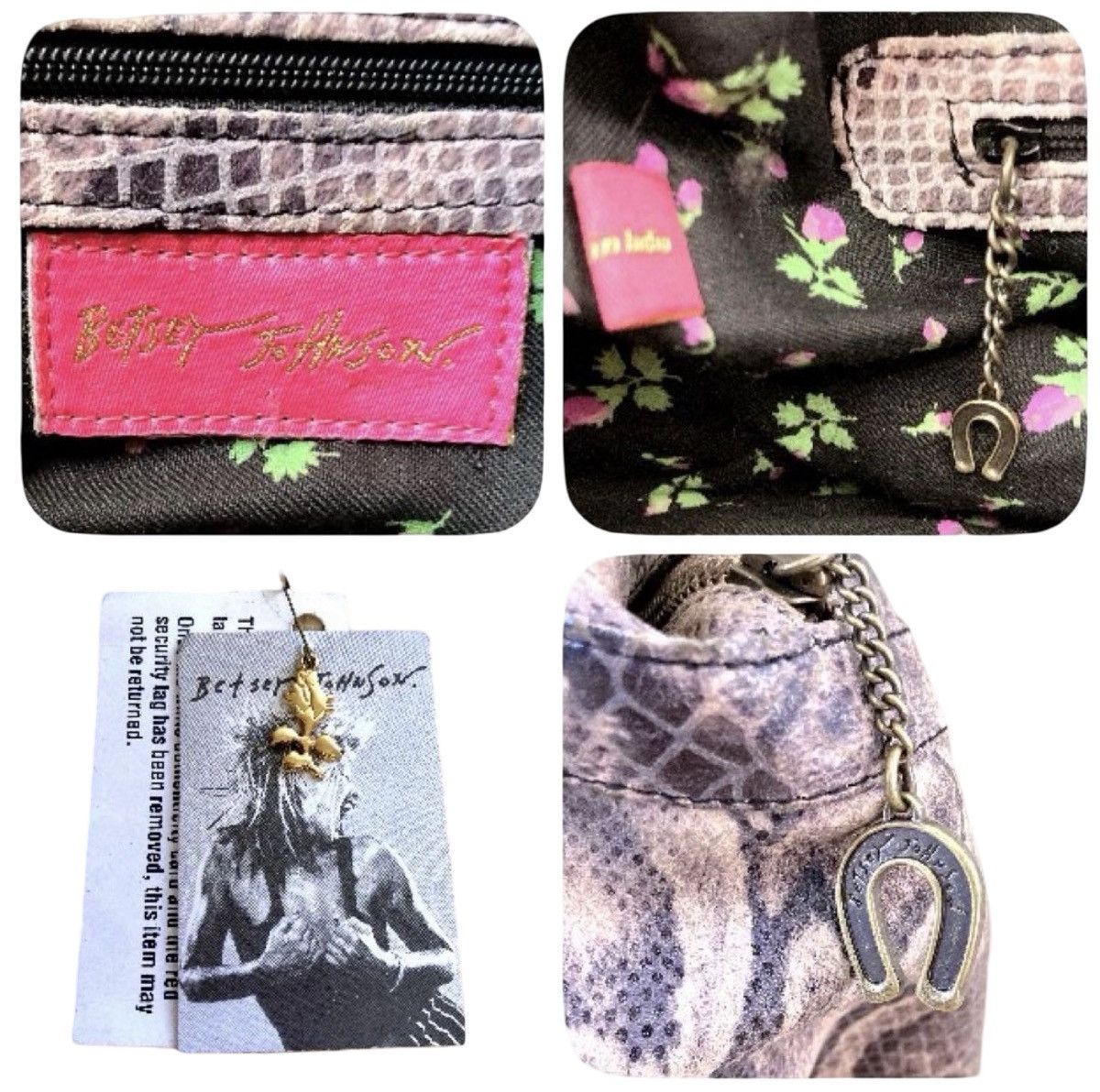 Betsey Johnson Betsey Johnson Y2K Archive Python Print Studded Tote Bag Size ONE SIZE - 7 Thumbnail