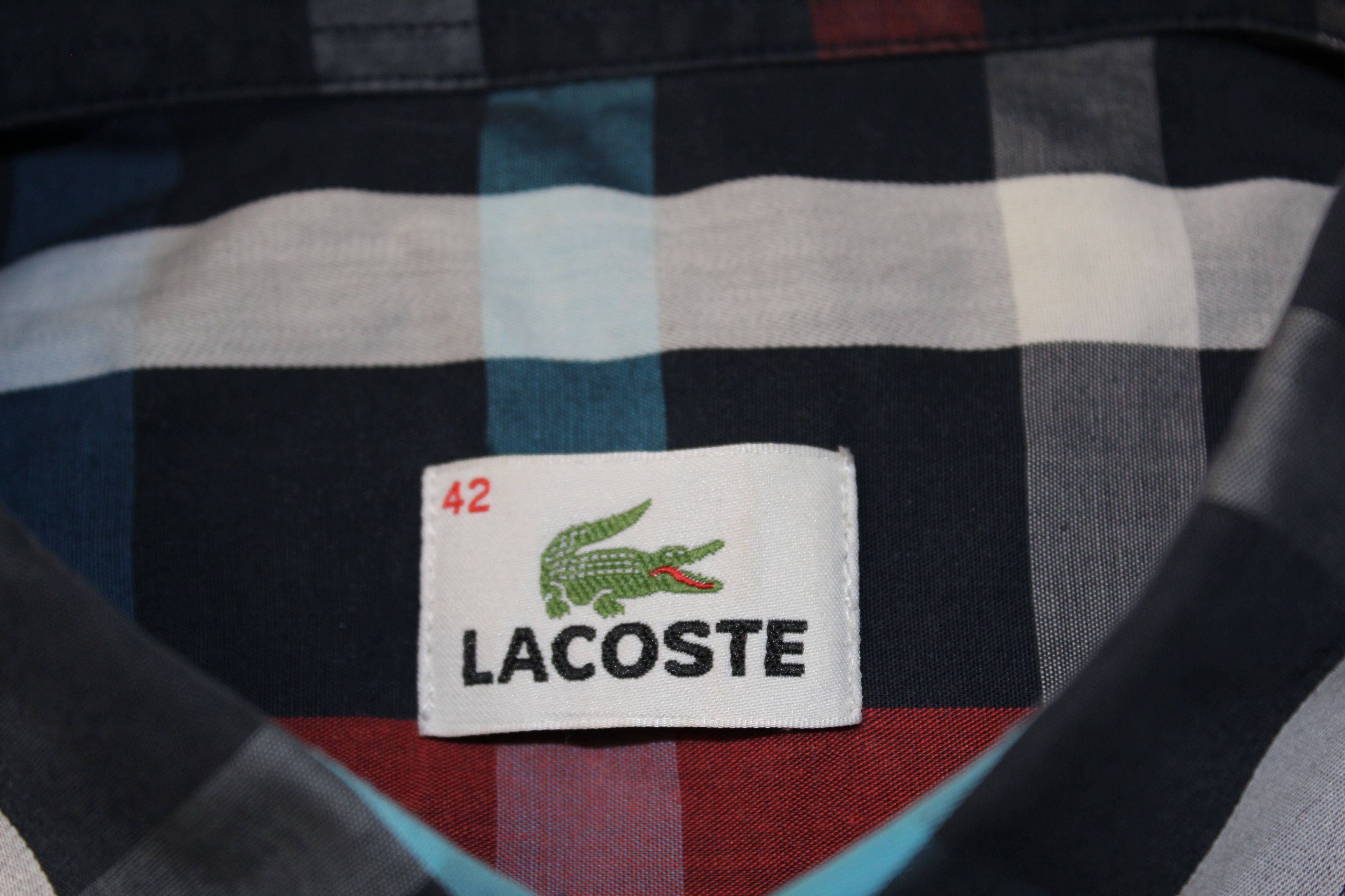 Lacoste LACOSTE Vintage Short Sleeve Check Shirt Size L Size US L / EU 52-54 / 3 - 9 Thumbnail