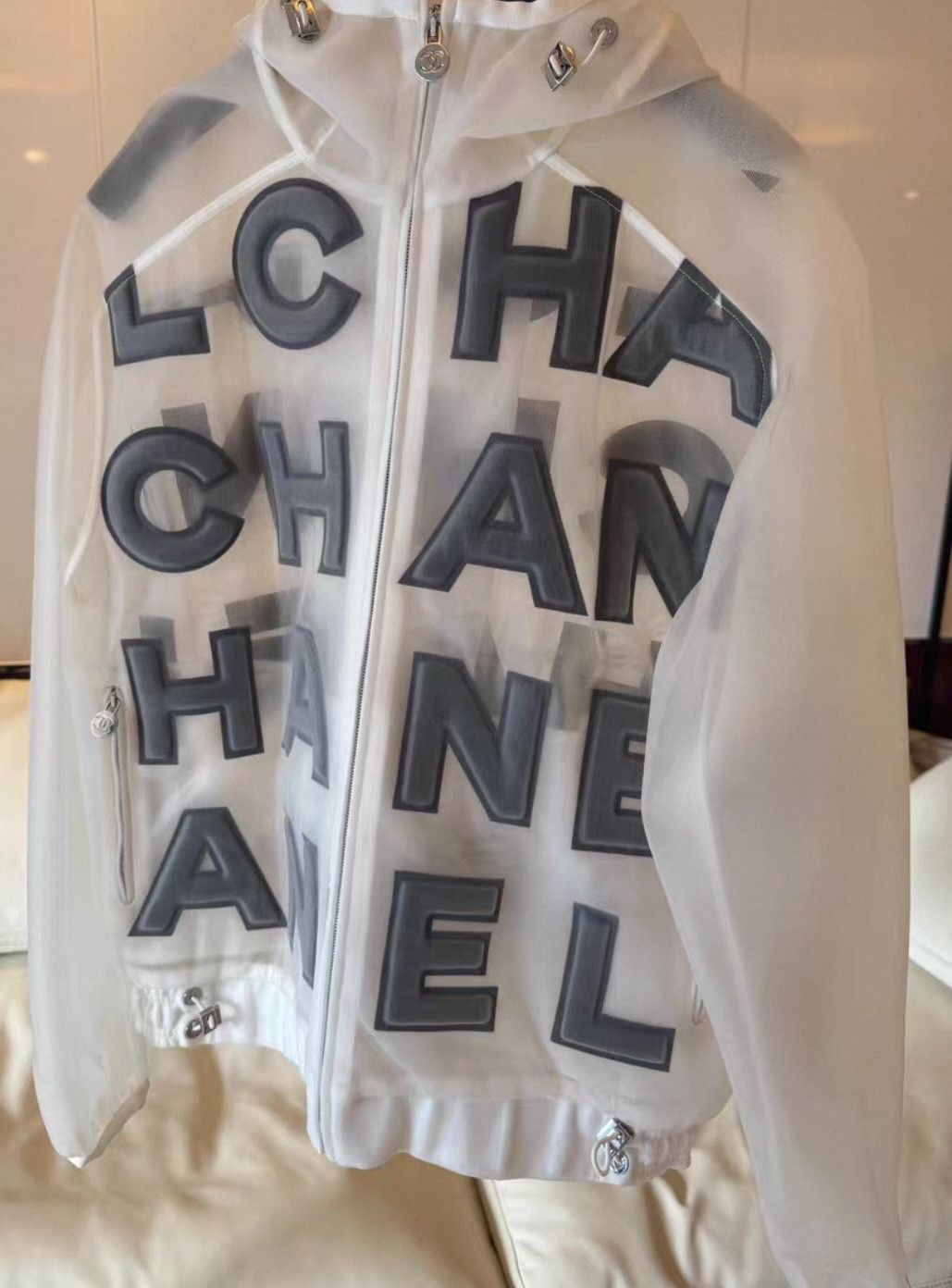 Chanel Chanel Embossed letter logo transparent windbreaker jacket Size XXS / US 00 / IT 34 - 8 Thumbnail