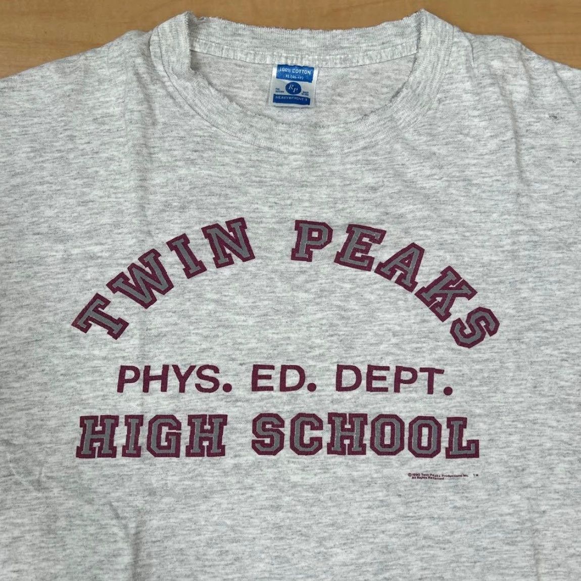 Vintage VINTAGE Twin Peaks College Logo T-Shirt Made in USA Used XL Gray Mens Size US XL / EU 56 / 4 - 3 Thumbnail