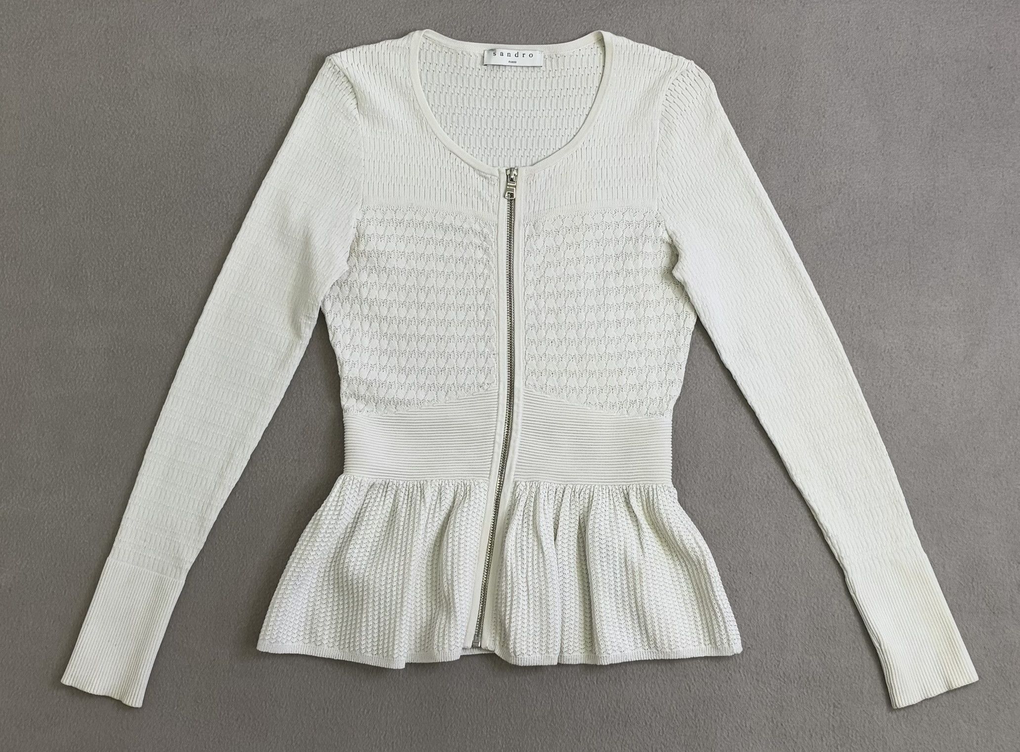 Sandro Sandro White zip cardigan size S Size S / US 4 / IT 40 - 3 Thumbnail
