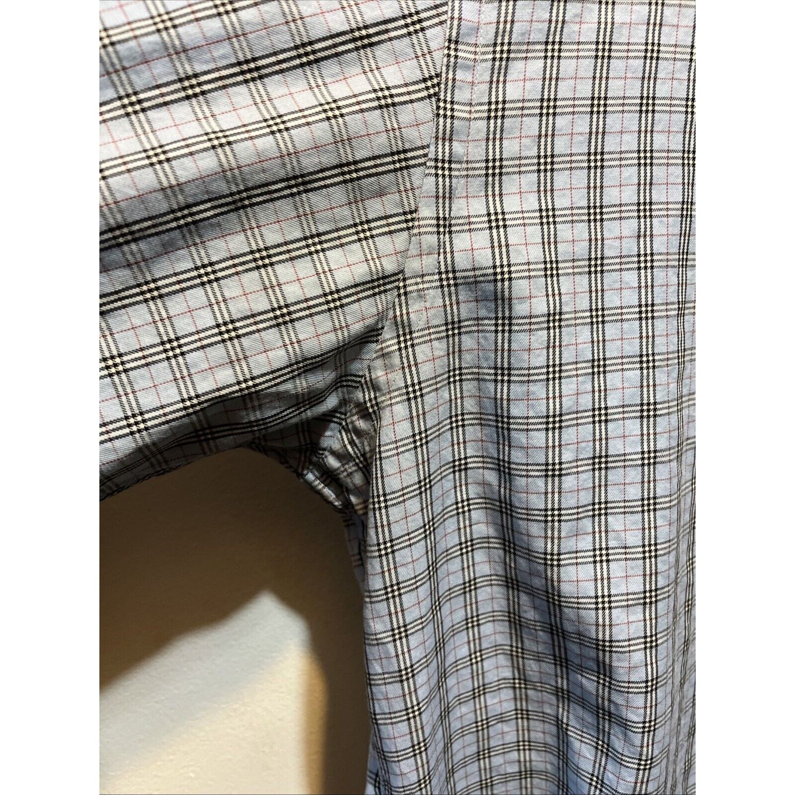 Burberry Burberry Men M Blue Plaid Long Sleeve Button Up Cotton Shirt Size US M / EU 48-50 / 2 - 10 Thumbnail