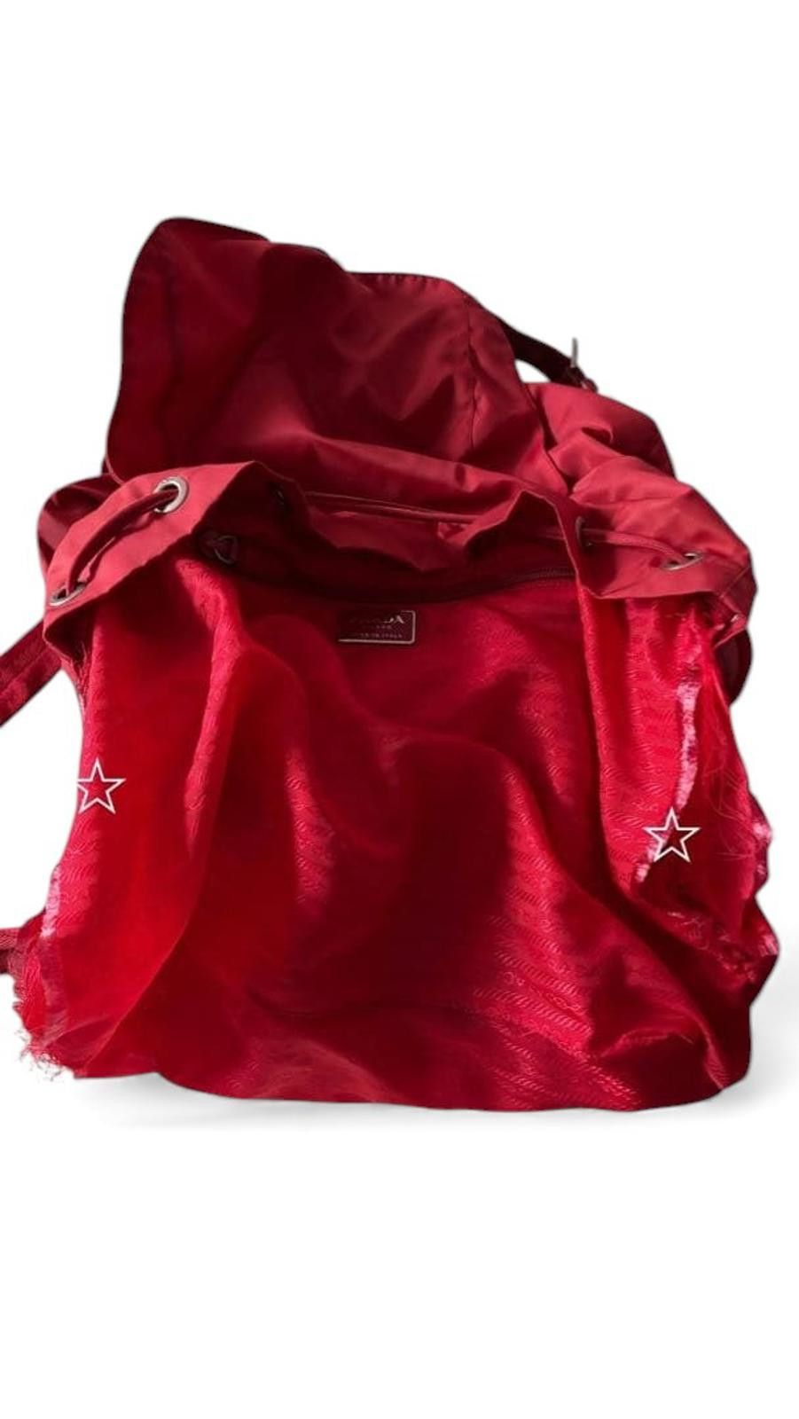 Prada Prada - Red Nylon Backpack Buckle Pockets Size ONE SIZE - 9 Thumbnail