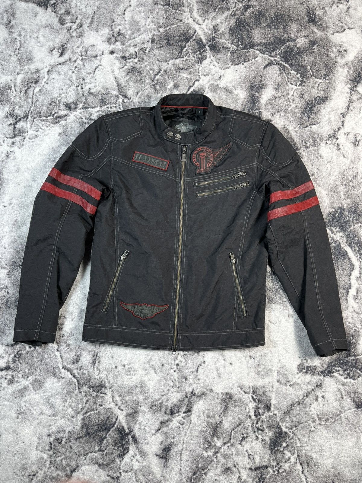 Harley Davidson Harley Davidson Biker Jacket Black Red Moto Racing M Size US M / EU 48-50 / 2 - 1 Thumbnail