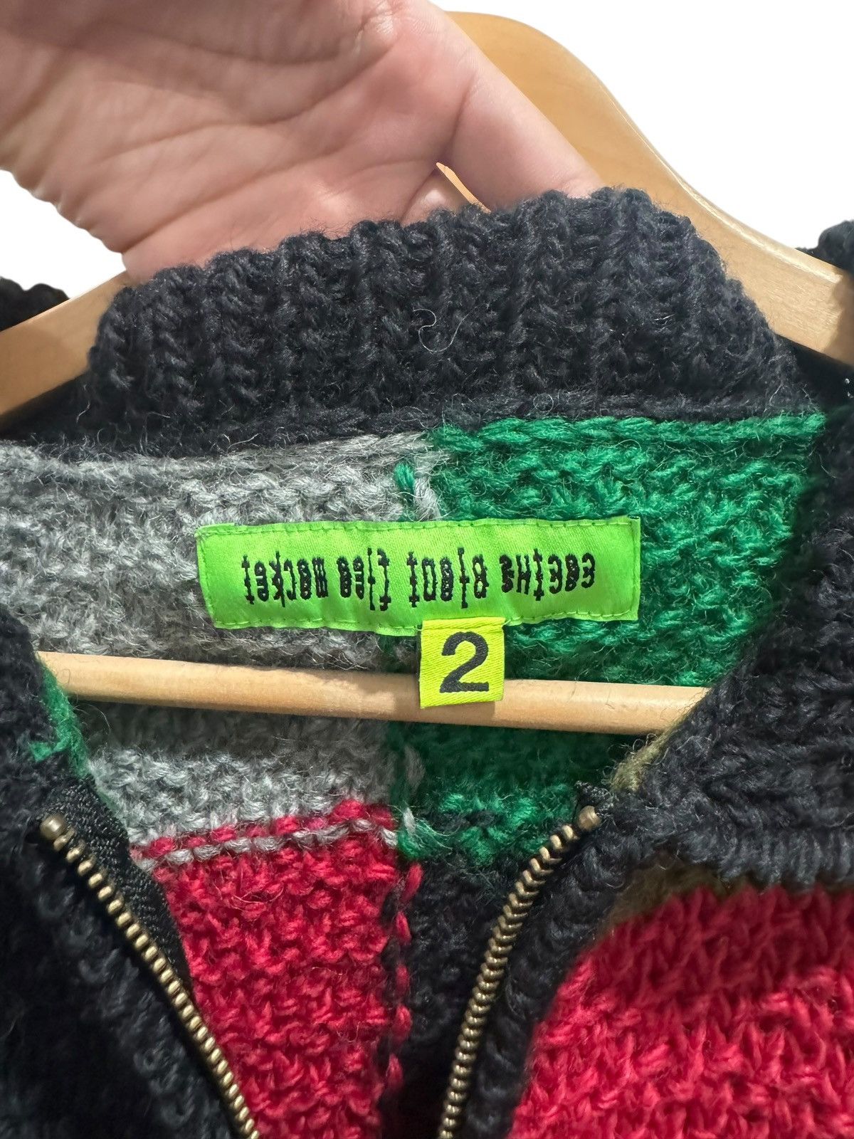 Cactus Plant Flea Market Cactus Plant Flea Market Puzzle Zip Knit Sweater Multi Size US M / EU 48-50 / 2 - 7 Thumbnail