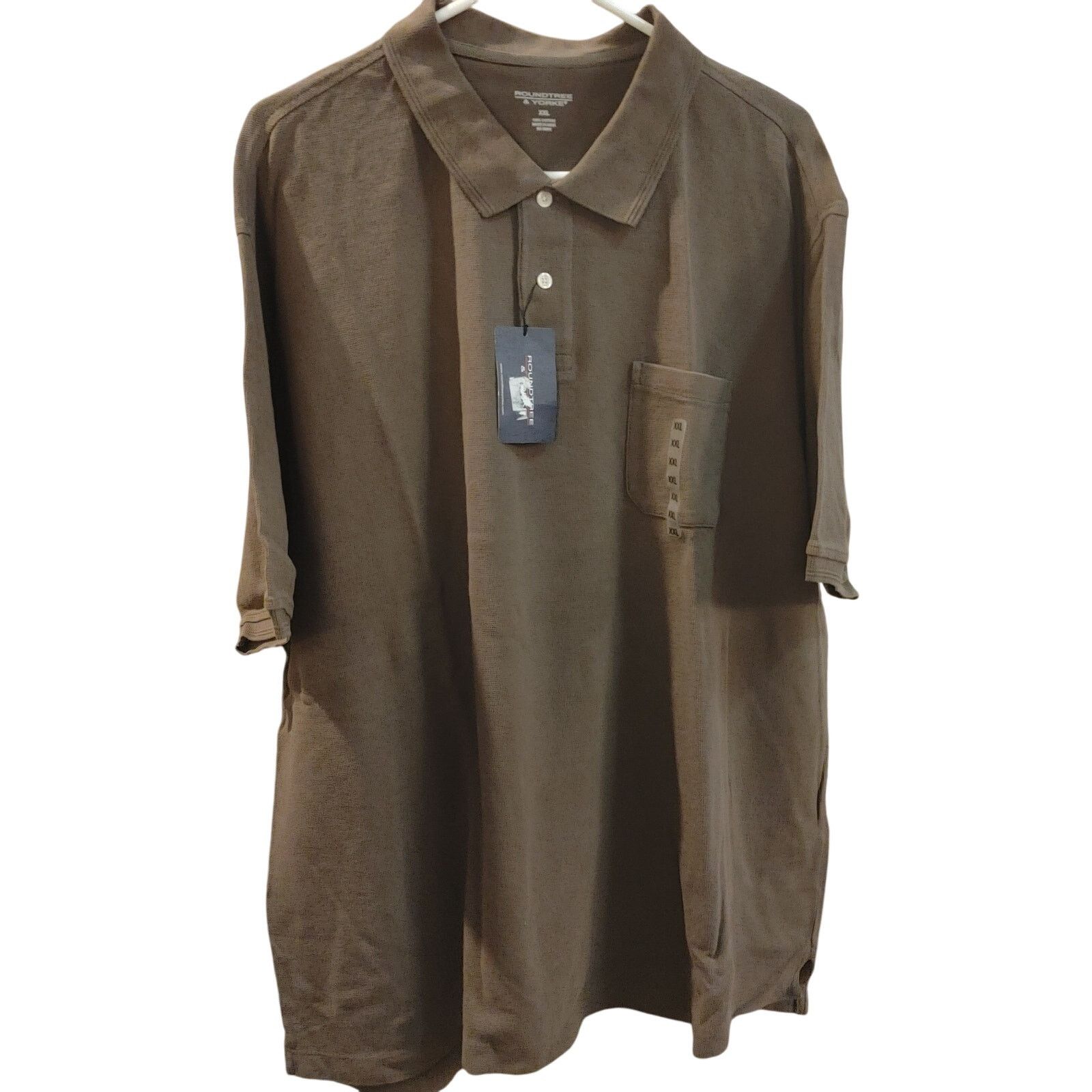 Other Round Tree Yorke Mens XXL Brown 3/4 Button Short Sleeve Polo Size US XXL / EU 58 / 5 - 1 Thumbnail