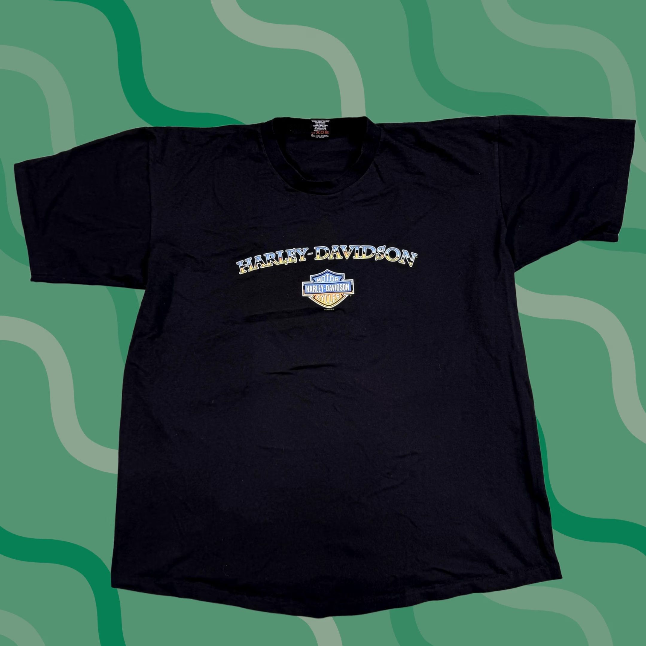 Harley Davidson VINTAGE Harley-Davidson Shirt Mens 2XL Black Barnett El Paso Texas Biker 90s Shirt Womens? Size US XXL / EU 58 / 5 - 1 Thumbnail