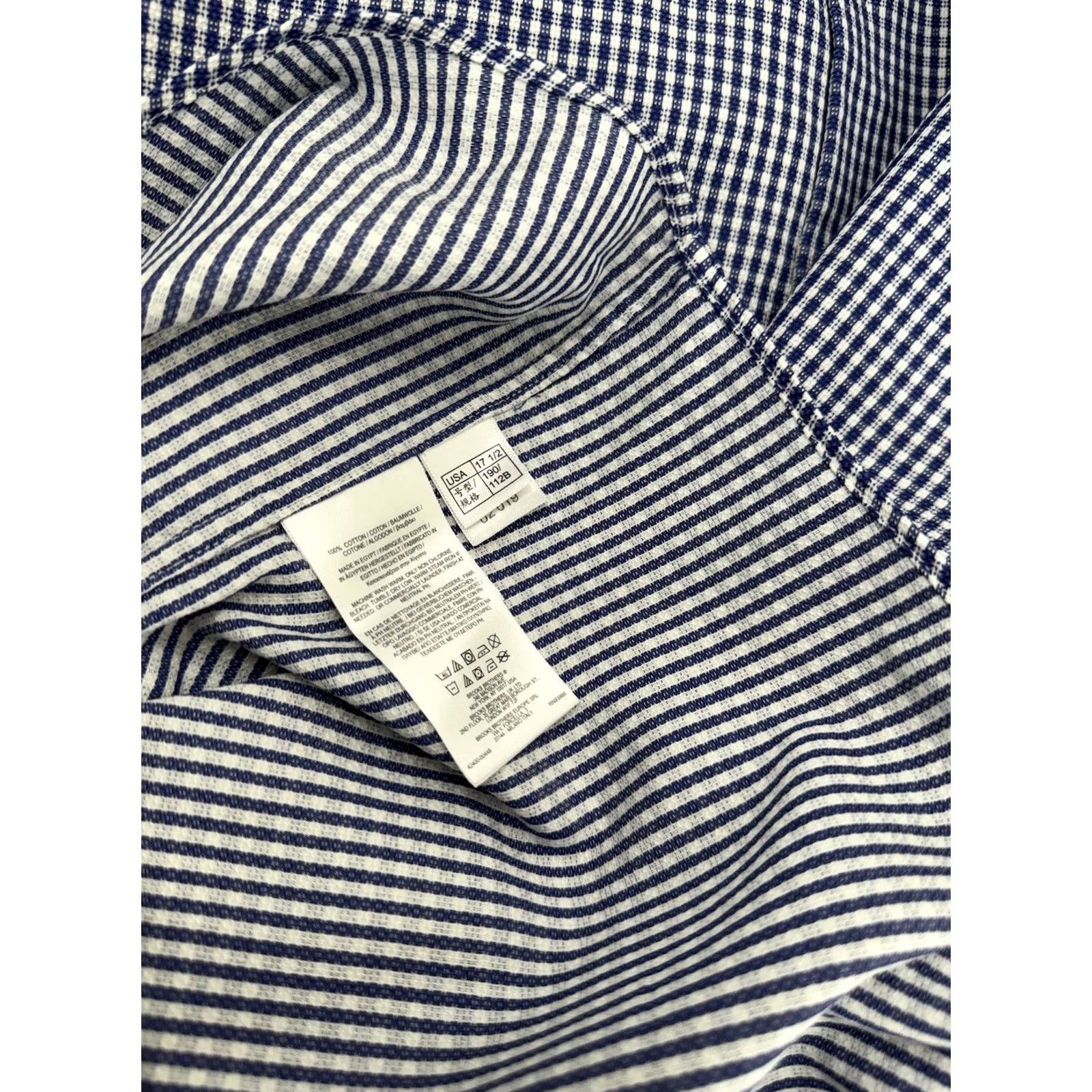 Brooks Brothers Brooks Brothers / Thomas Mason - Plaid Dress Shirt 17.5 35 Men Blue White EXCELLENT Size US XXL / EU 58 / 5 - 6 Thumbnail