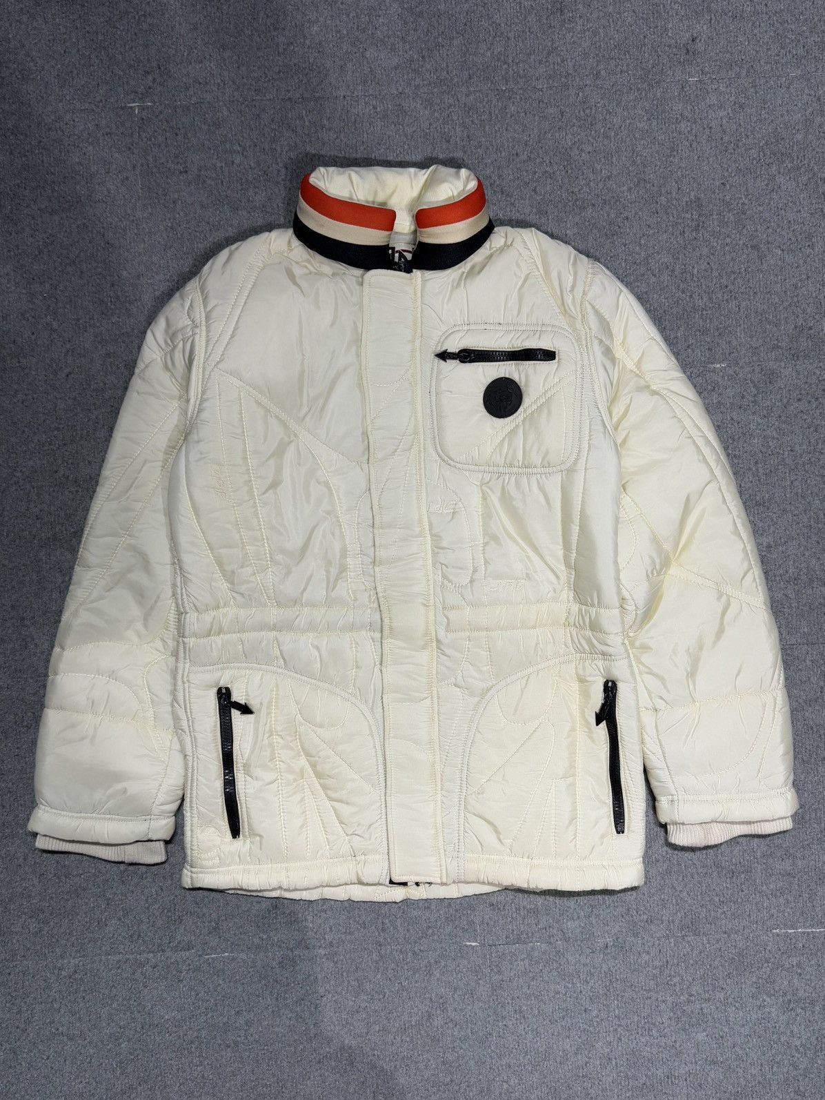 Jean Paul Gaultier × Vintage Jean Paul Gaultier 90s Vintage Ivory Quilted Hooded Jacket Size US S / EU 44-46 / 1 - 1 Thumbnail