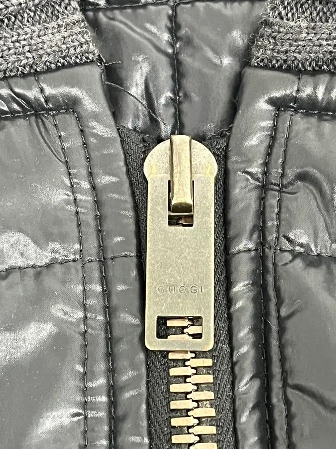 Gucci 2000s Gucci Black Hybrid Leather Puffer Quilted Jacket Size US M / EU 48-50 / 2 - 9 Thumbnail