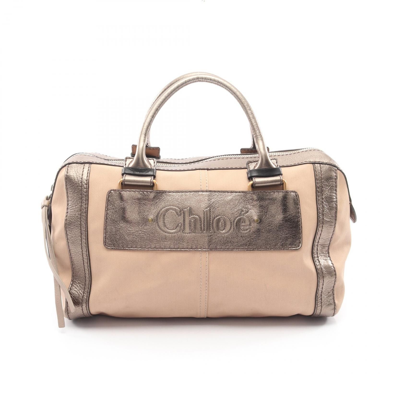Chloe Chloe Chloe Logo Metallic Canvas Leather Boston Bag Leather Travel Bag DUTY FREE for USA Size ONE SIZE - 1 Thumbnail