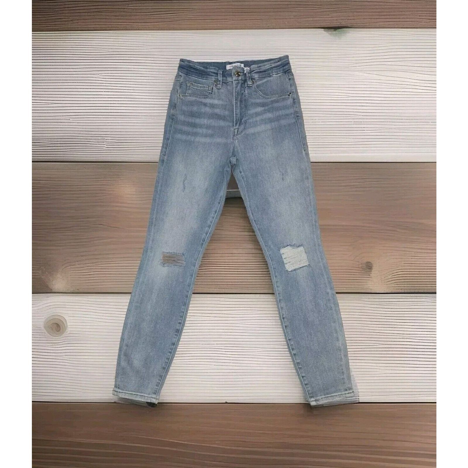 Good American Good American Good Waist Skinny Cropped Jeans Distressed Size 27" / US 4 / IT 40 - 1 Thumbnail