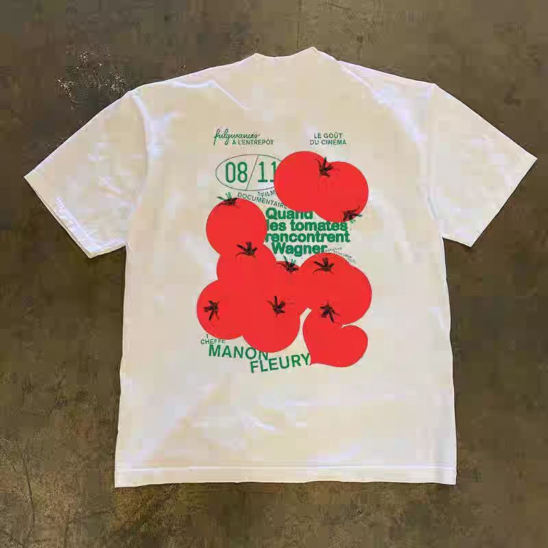 Vintage White casual retro tomato print t-shirt Size US L / EU 52-54 / 3 - 1 Thumbnail