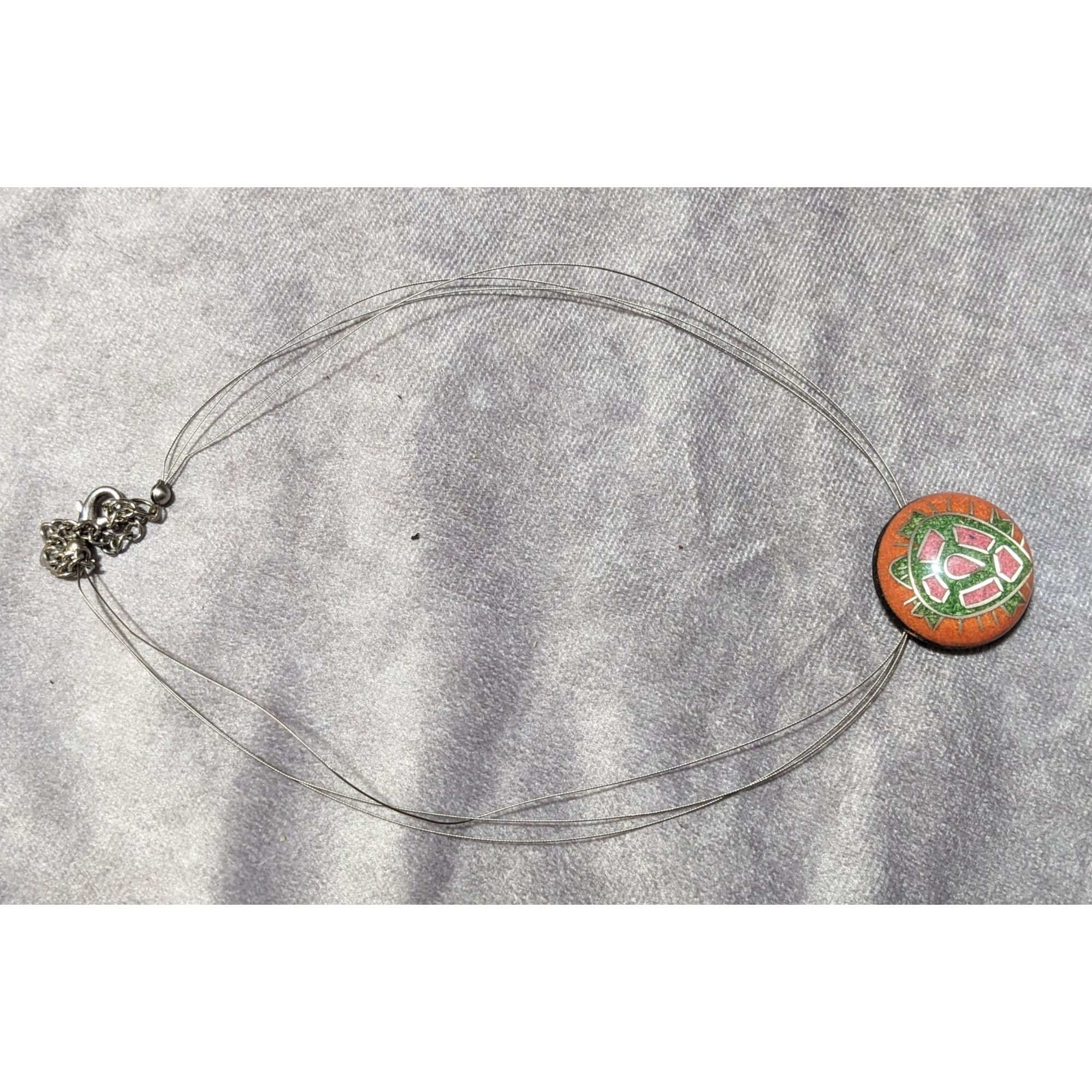 Other Vintage Southwestern Crushed Stone In Resin Turtle Pendant N Size ONE SIZE - 12 Thumbnail