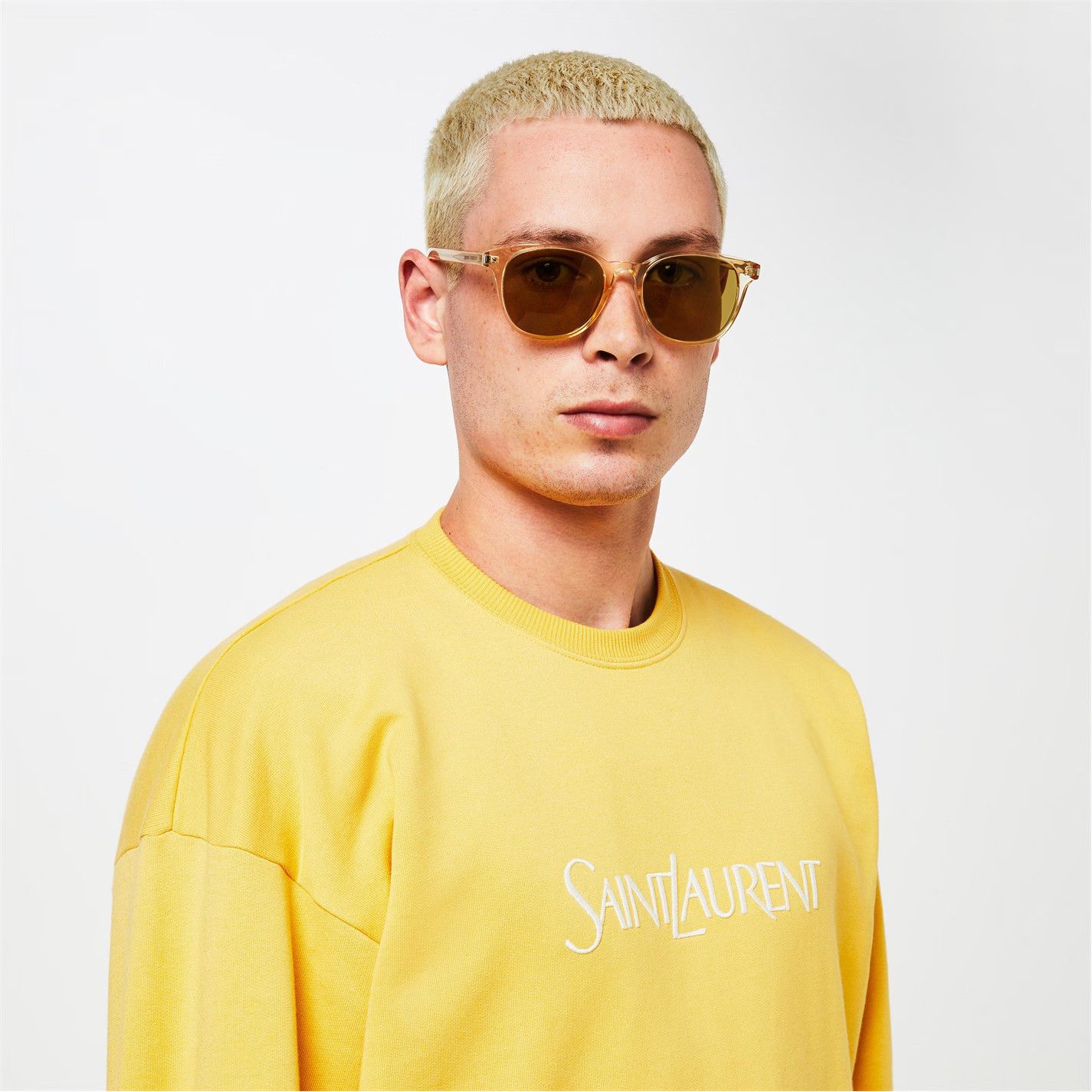 Saint Laurent Paris o1g2r1mq0426 Size: OS / Zoe Round Sunglasses in Yellow Size ONE SIZE - 6 Thumbnail
