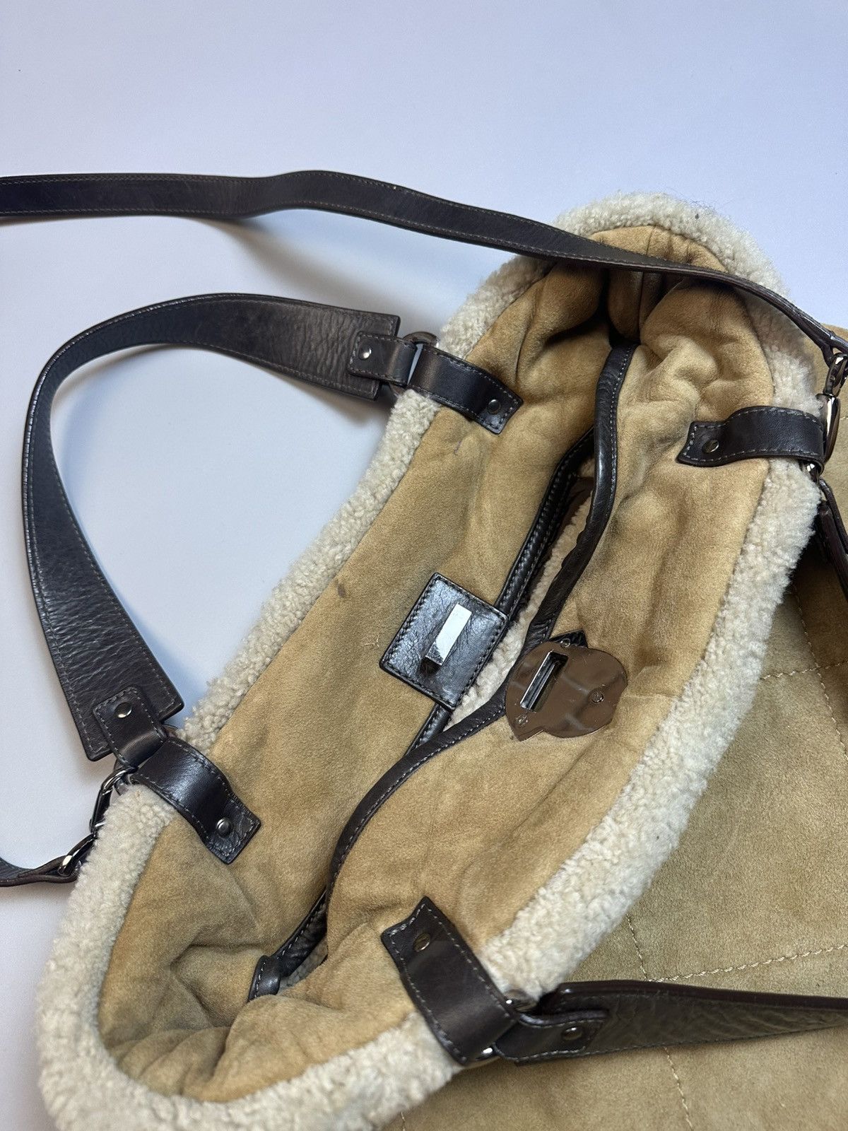 Moncler Moncler Quilted Suede Shoulder-Handle Bag Size ONE SIZE - 7 Thumbnail