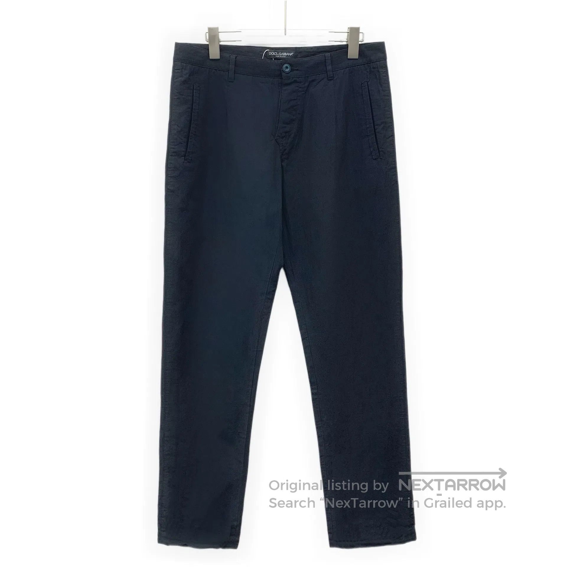 Dolce & Gabbana Dolce Gabbana Blue Cotton Linen Casual Pants| Size US 30 / EU 46 - 1 Thumbnail
