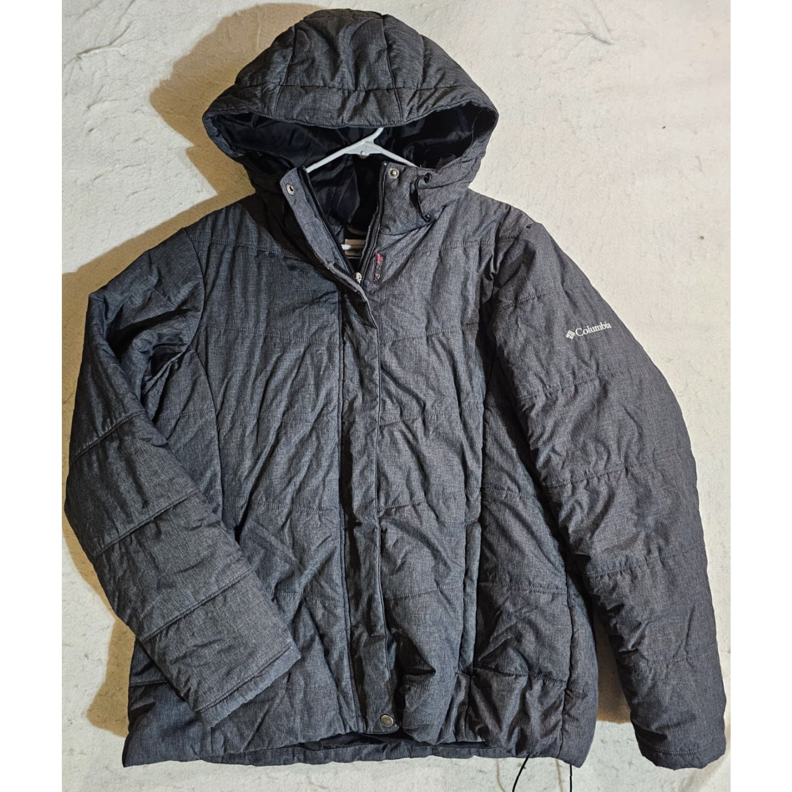 Vintage Columbia Classic Dark Grey Winter Quilted Puffer Jacket Hooded Women's XL Size XL / US 12-14 / IT 48-50 - 2 Thumbnail