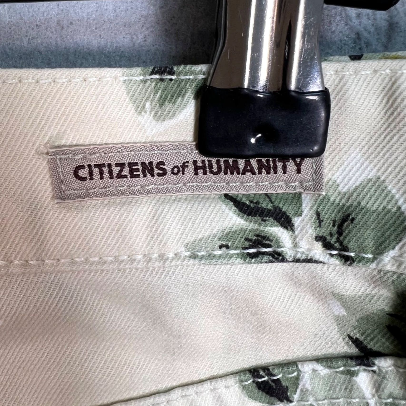 Citizens Of Humanity Citizens Of Humanity Womens 25 Mandy High Waist Retro Slim Jeans Floral 5-Pocket Denim Beige Vintage No Size 42" / US 20 - 3 Thumbnail