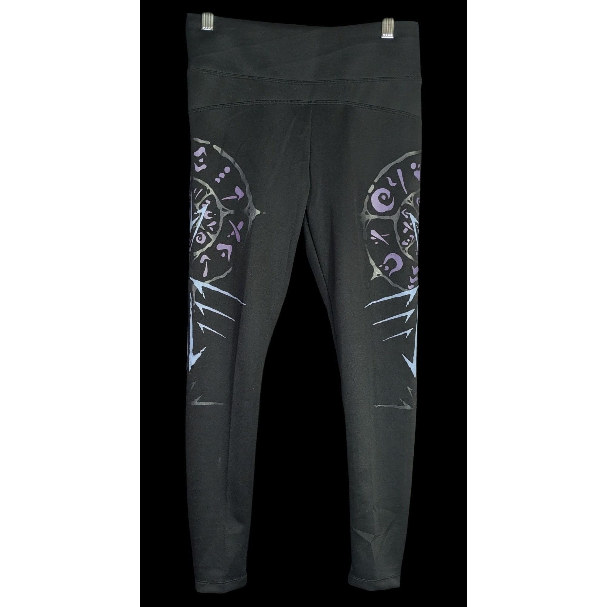 Other Verillas Raider Leggings Discontinued Black & Purple Design Size 28" / US 6 / IT 42 - 1 Thumbnail