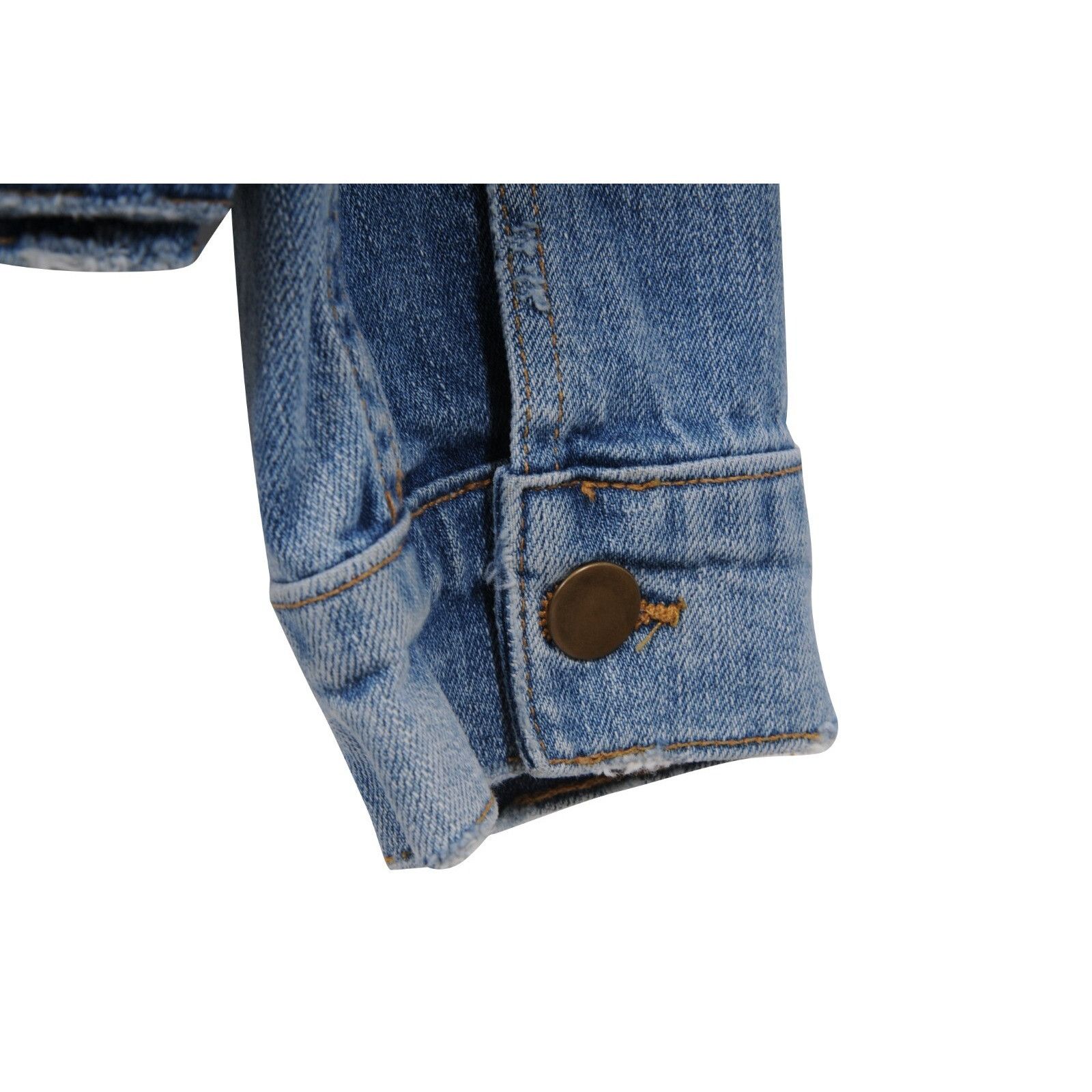 Oro Los Angeles Floral Embroidery Jean Denim Trucker Jacket Shearling Collar Size US L / EU 52-54 / 3 - 8 Thumbnail