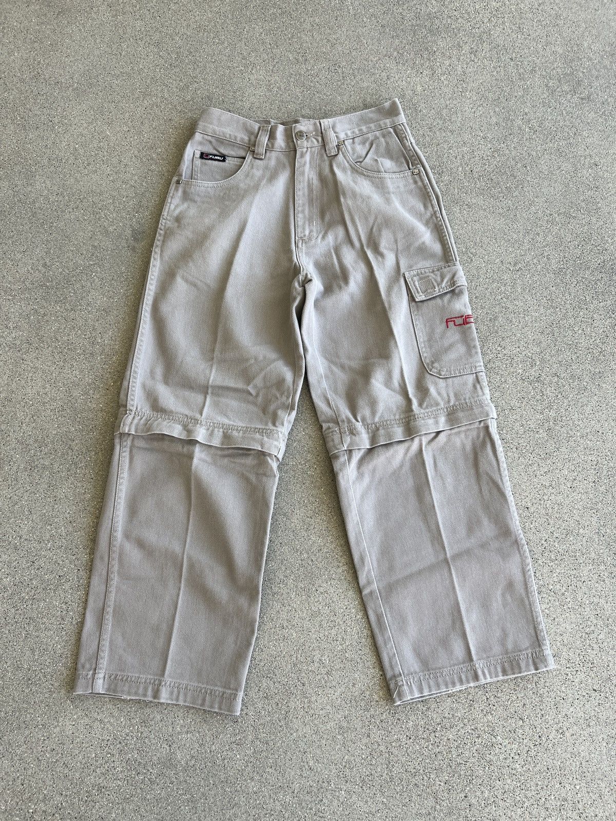 Fubu Y2K Fubu Light Grey Convertible 2-1 Cargo Pants/Shorts Size 36" / US 14 / IT 50 - 1 Thumbnail