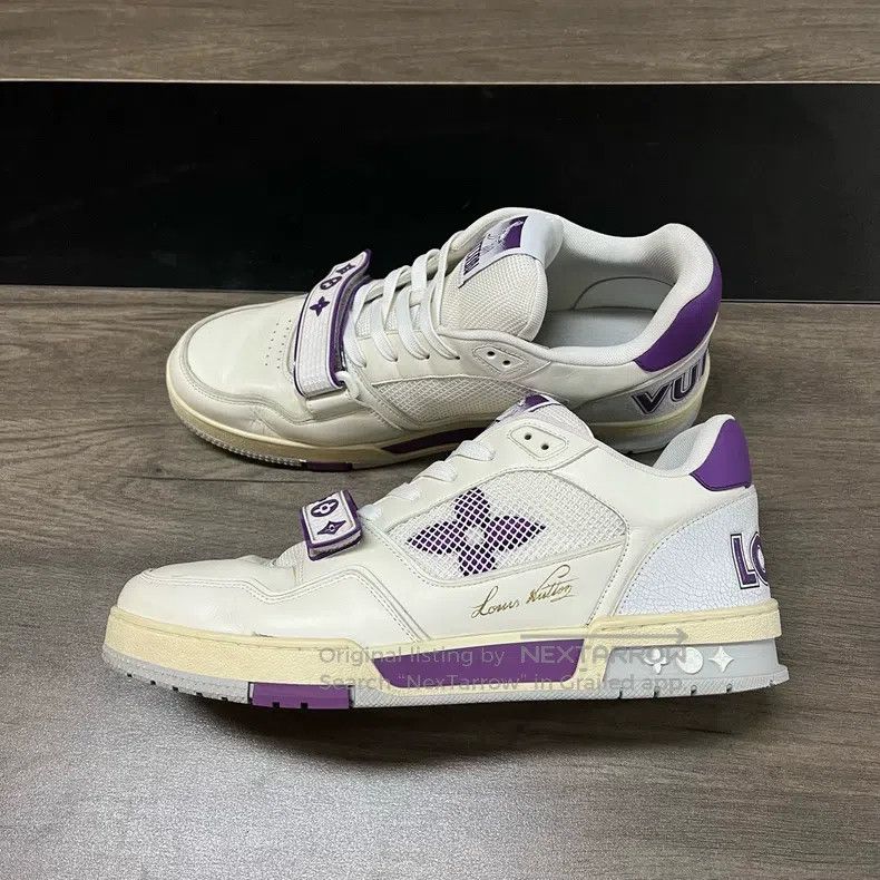 Louis Vuitton Louis Vuitton White and Purple Velcro shoes Size US 9 / EU 42 - 3 Thumbnail