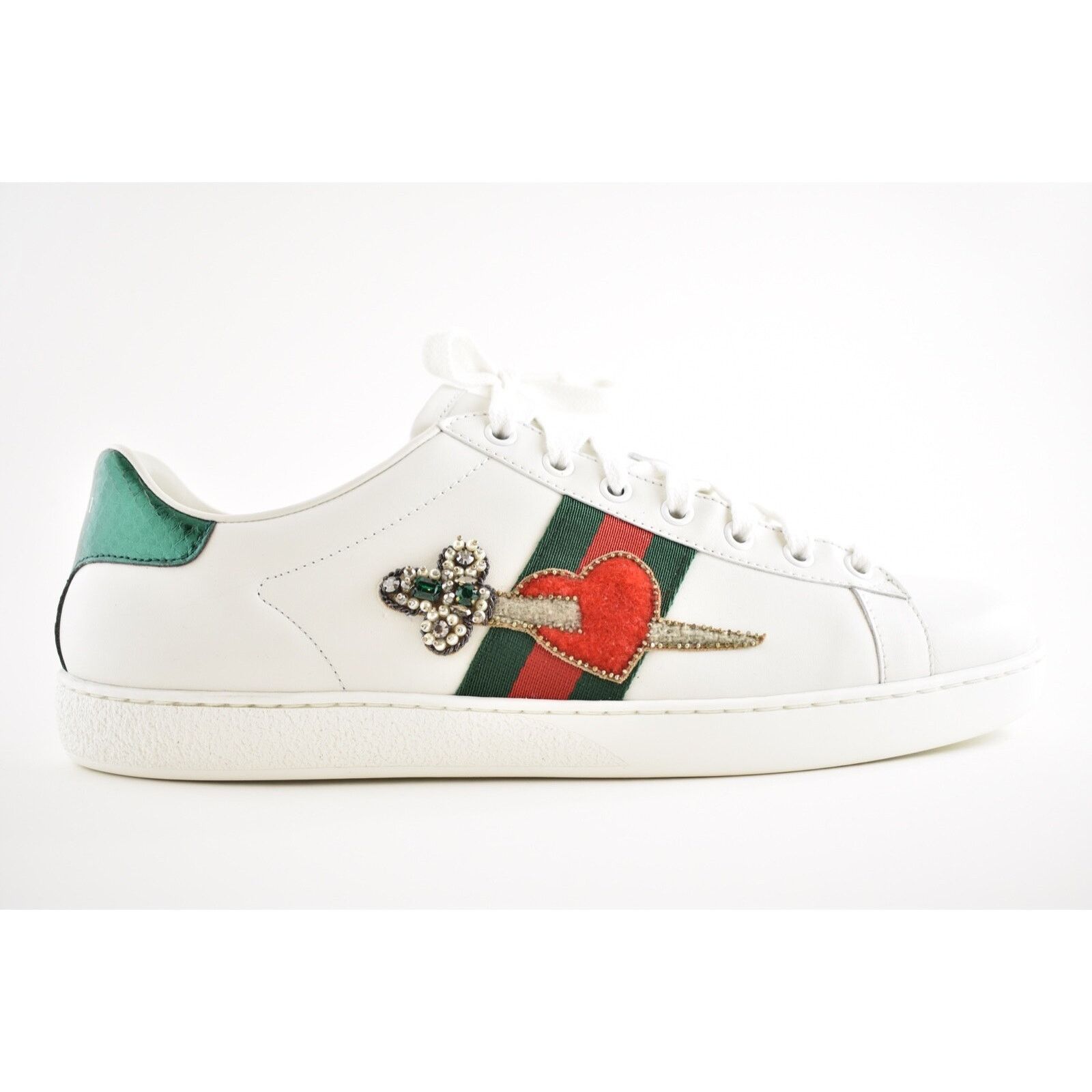 Gucci Gucci New Leather Red Heart Dagger Flat Trainer Sneaker 41.5 Size US 11.5 / IT 41.5 - 2 Thumbnail